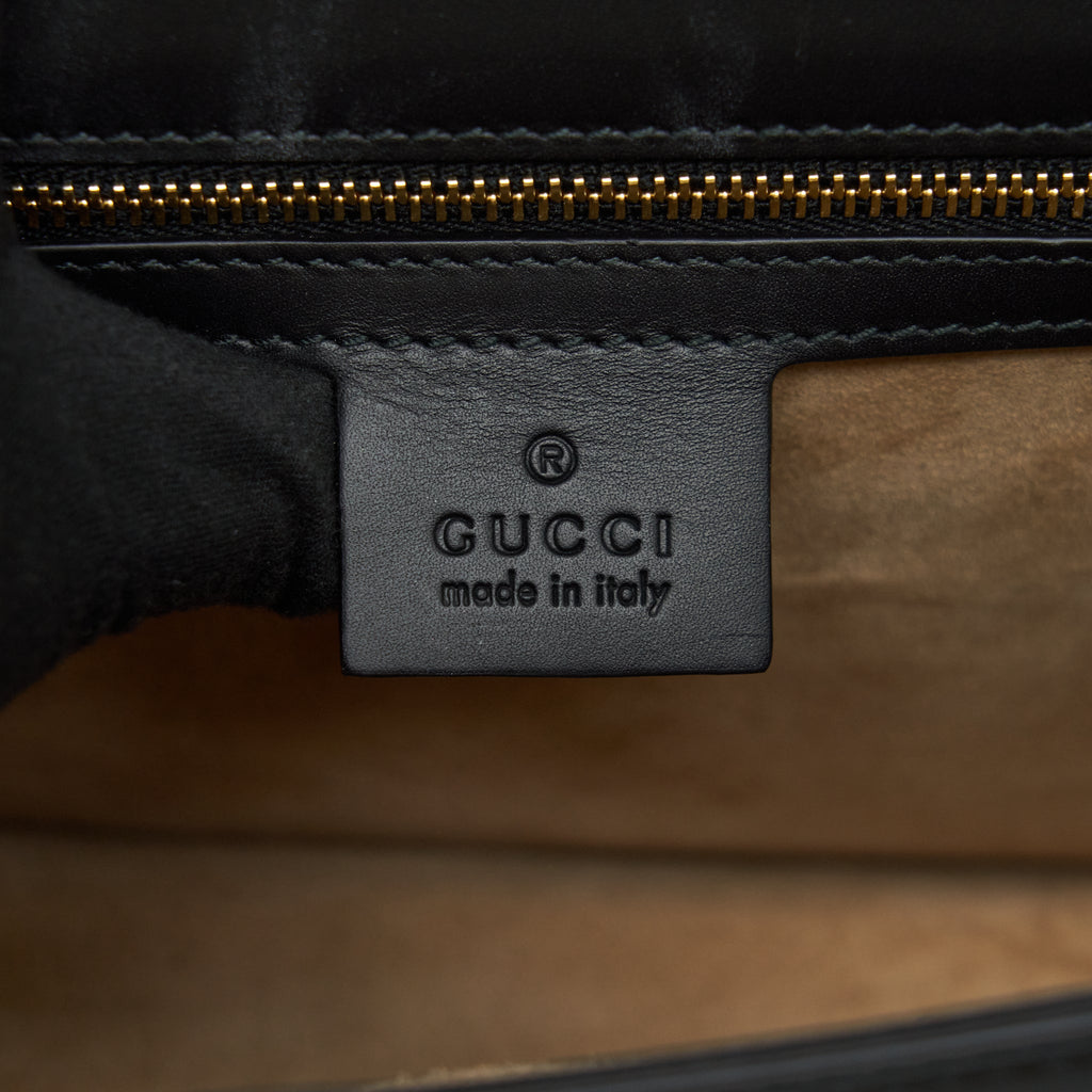 GUCCI SMALL SYLVIE SHOULDER BAG BLACK GHW
