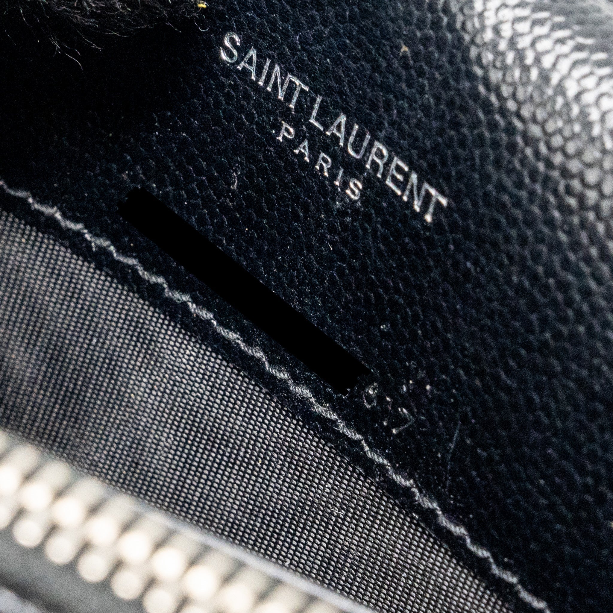 SAINT LAURENT ENVELOPE WALLET ON CHAIN GRAINED CALFSKIN BLACK SHW
