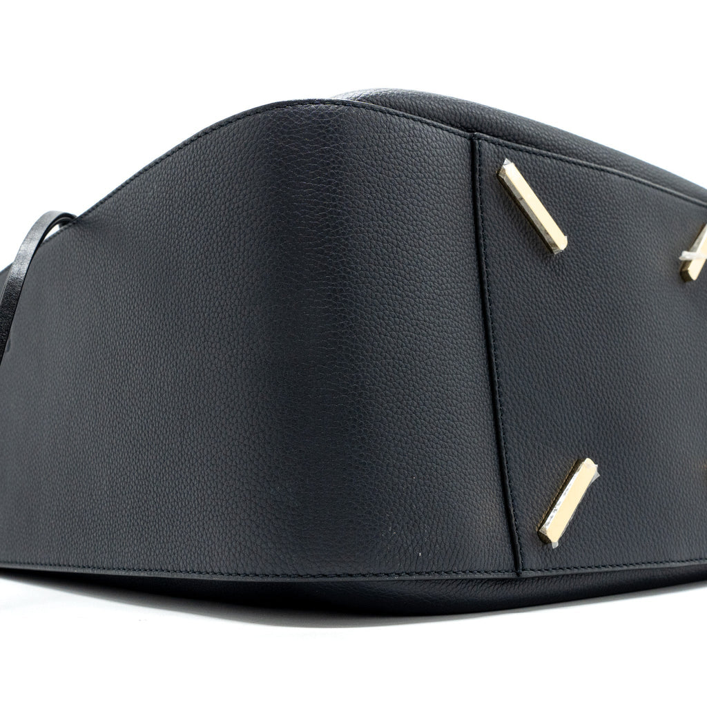 LOEWE MEDIUM HAMMOCK BAG GRAINED CALFSKIN DARK BLUE GHW