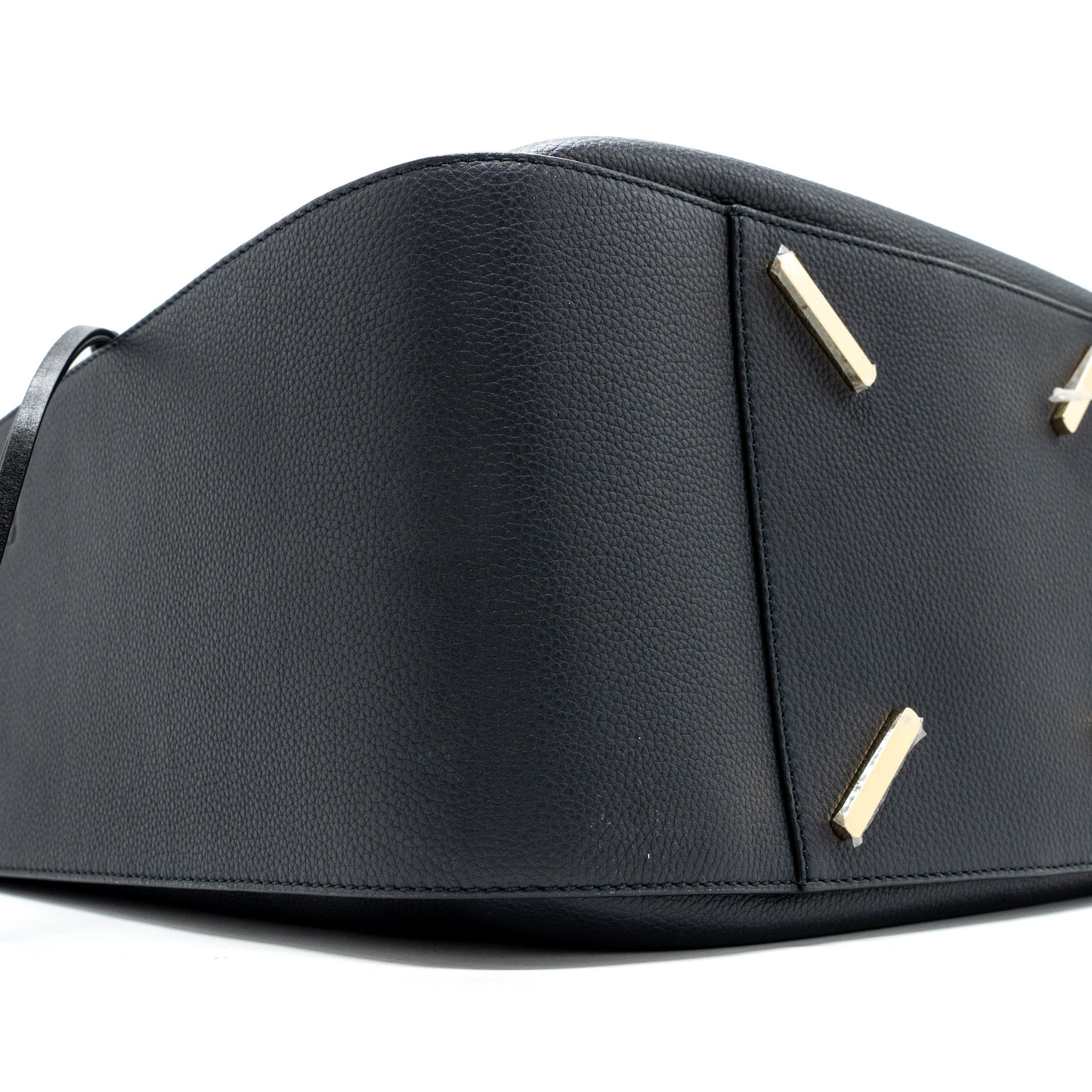 LOEWE MEDIUM HAMMOCK BAG GRAINED CALFSKIN DARK BLUE GHW