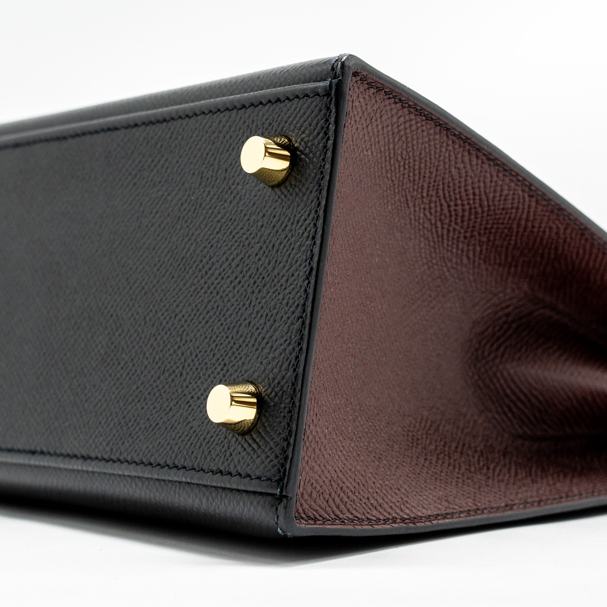 HERMES KELLY 25 SPECIAL ORDER EPSOM BLACK/ROUGH H LGHW