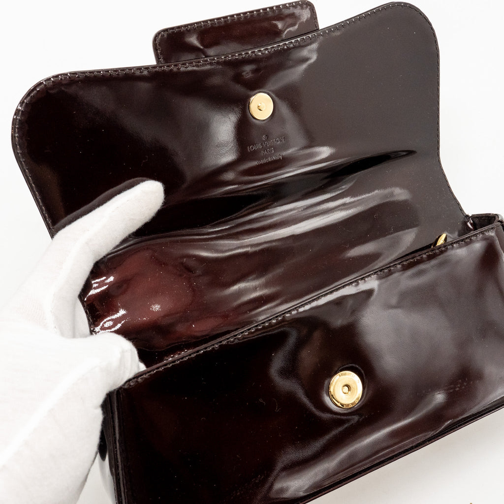 LOUIS VUITTON SOBE CLUTCH PATENT LEATHER DARK PURPLE GHW