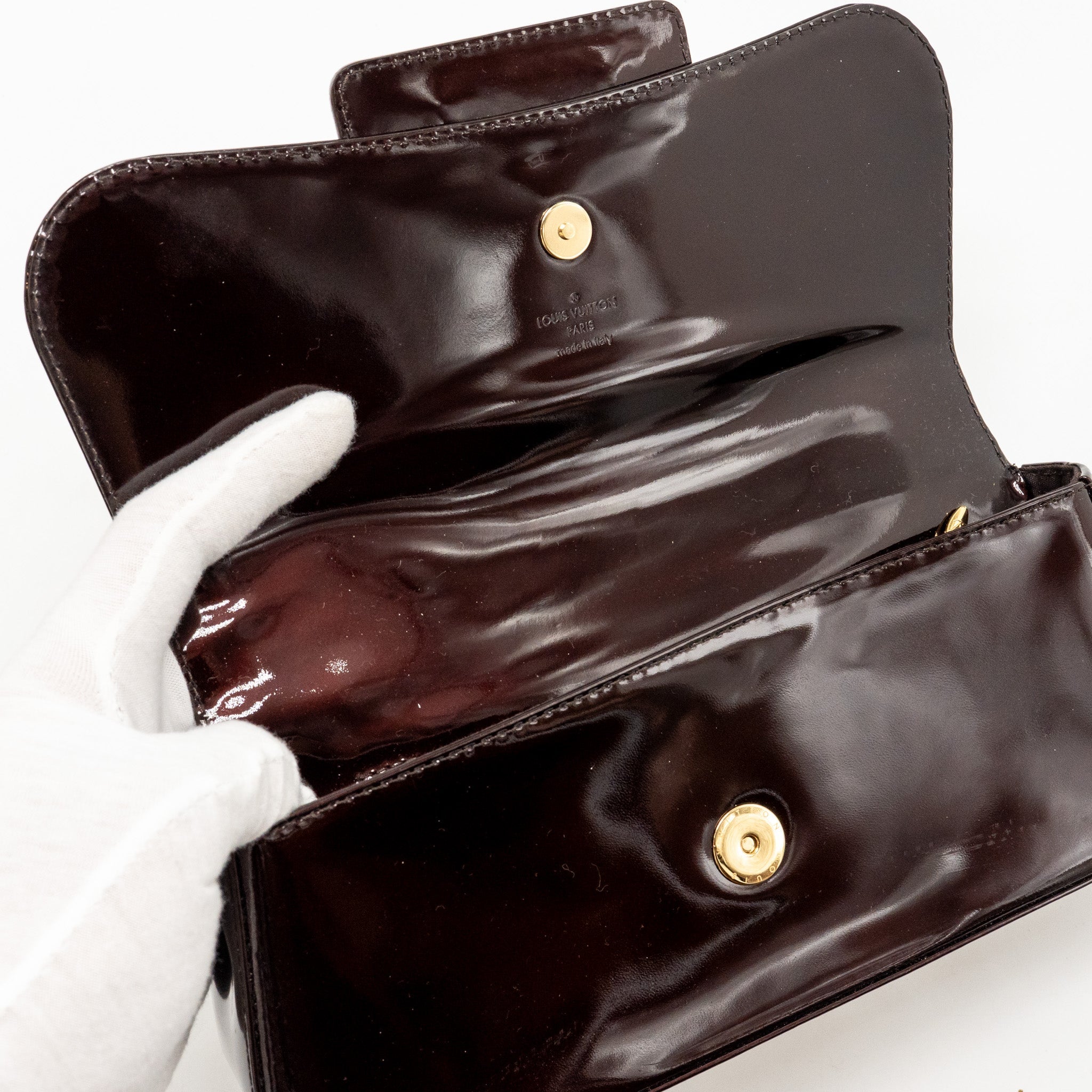 LOUIS VUITTON SOBE CLUTCH PATENT LEATHER DARK PURPLE GHW