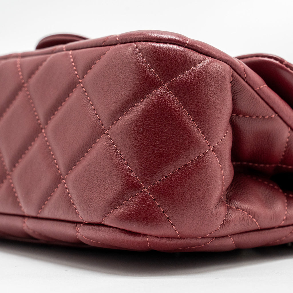 CHANEL LADY HANDLE BAG LAMBSKIN BURGUNDY GHW (MICROCHIP)