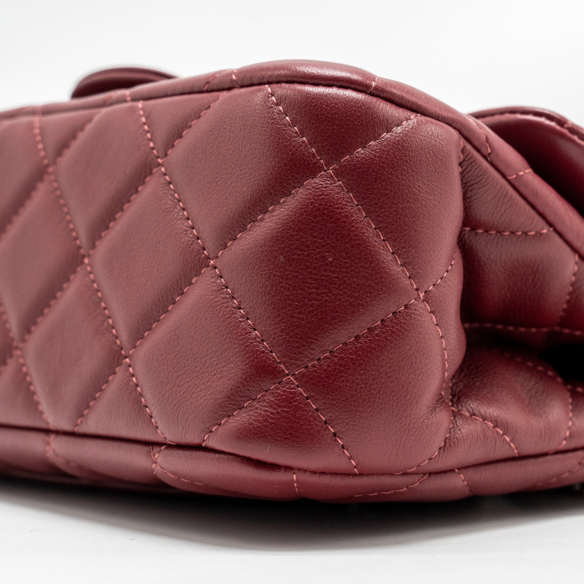 CHANEL LADY HANDLE BAG LAMBSKIN BURGUNDY GHW (MICROCHIP)