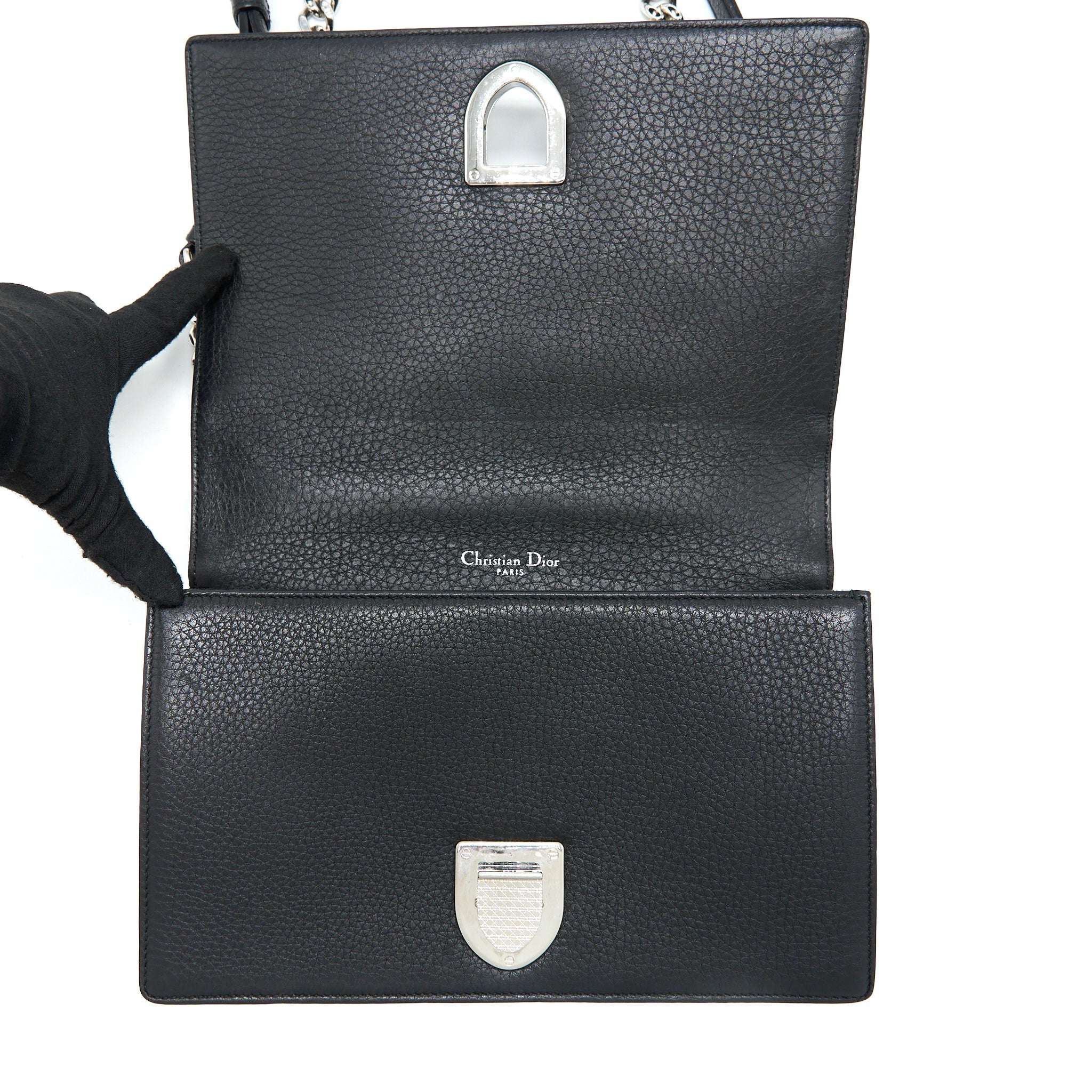 DIOR MEDIUM DIORAMA CALFSKIN BLACK SHW