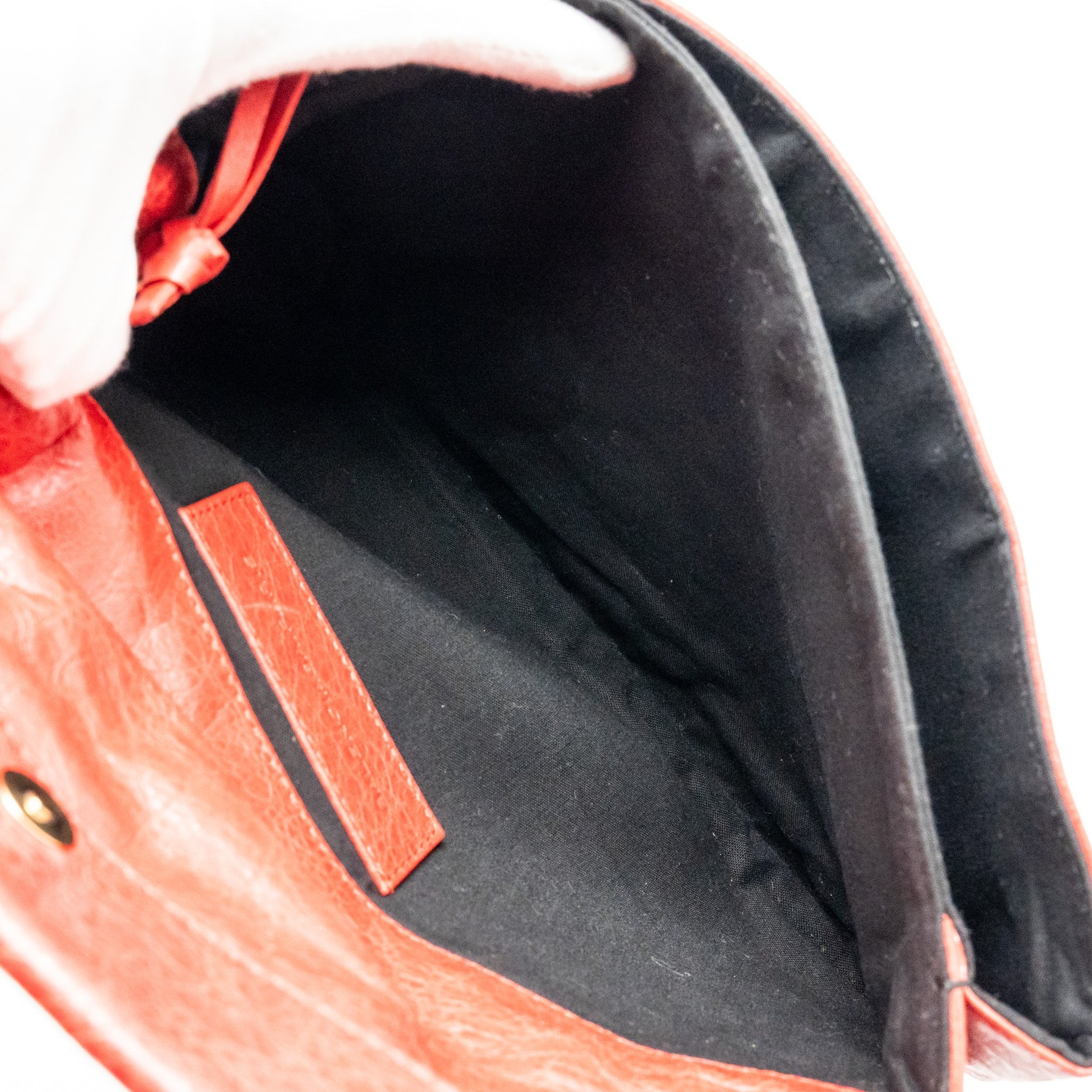BALENCIAGA CITY FOLD CLUTCH LEATHER RED GHW