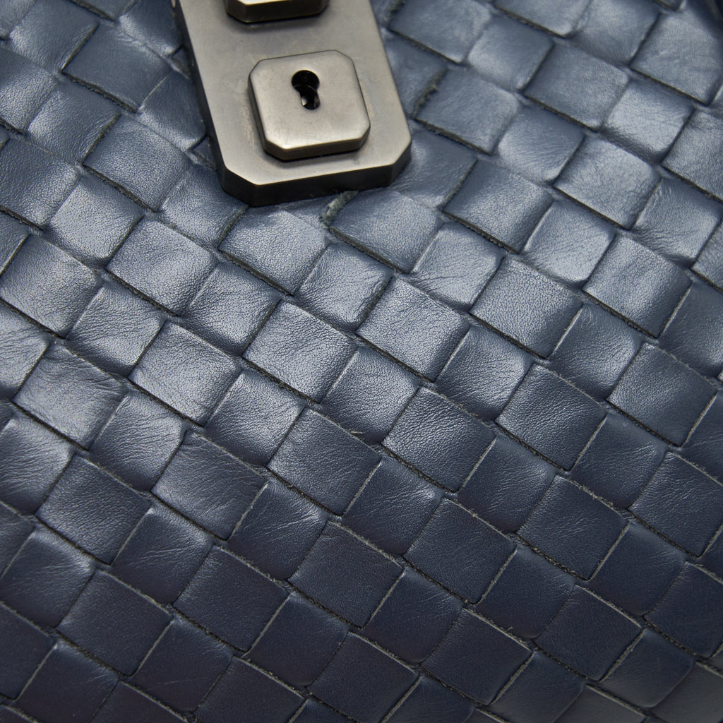 BOTTEGA VENETA MINI ROMA BLUE CALFSKIN BAG