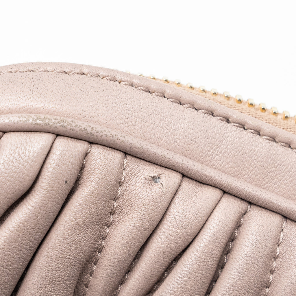 MIU MIU CAMERA CROSSBODY BAG NAPPA DUSTY PINK GHW