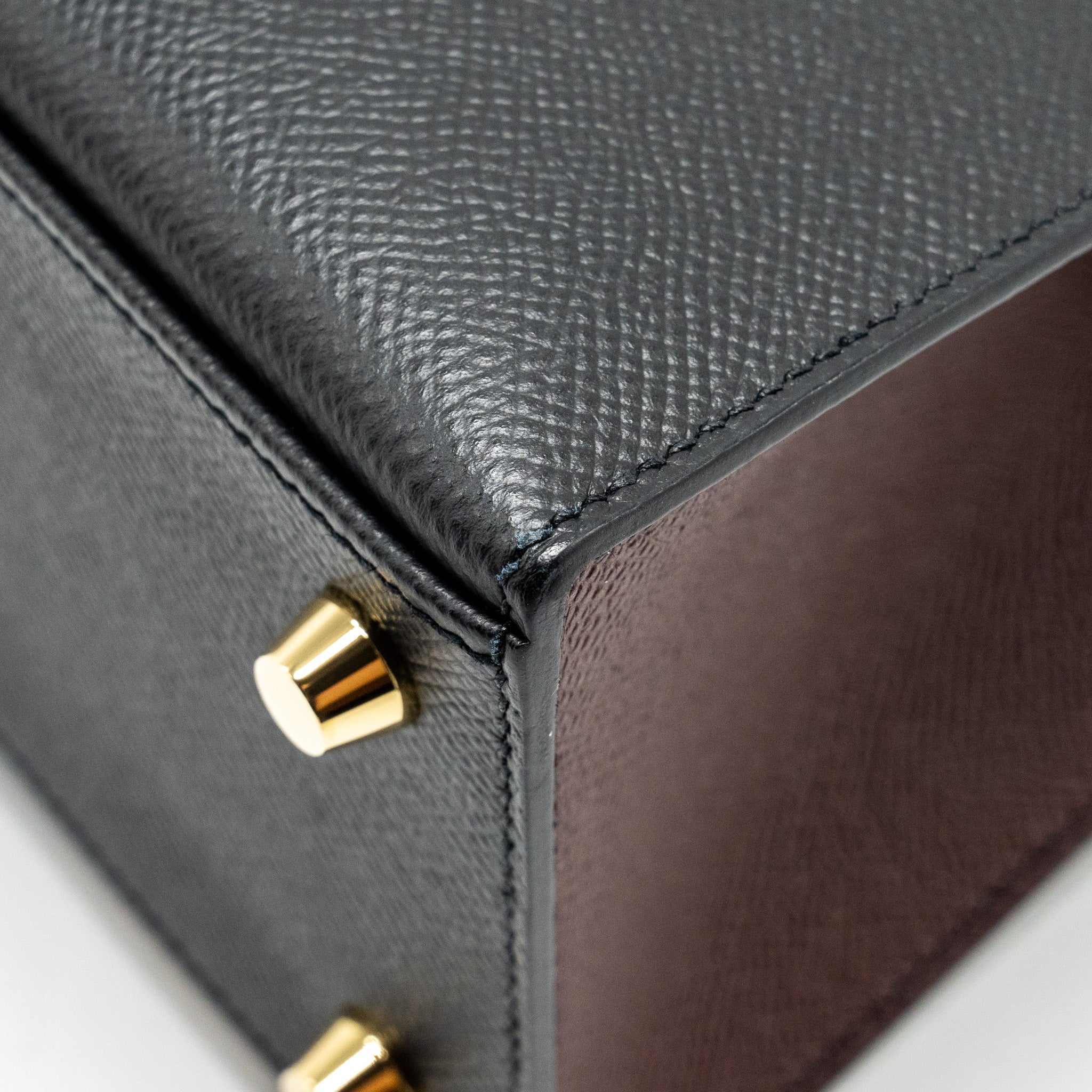 HERMES KELLY 25 SPECIAL ORDER EPSOM BLACK/ROUGH H LGHW