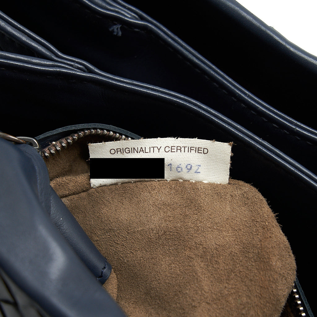 BOTTEGA VENETA MINI ROMA BLUE CALFSKIN BAG