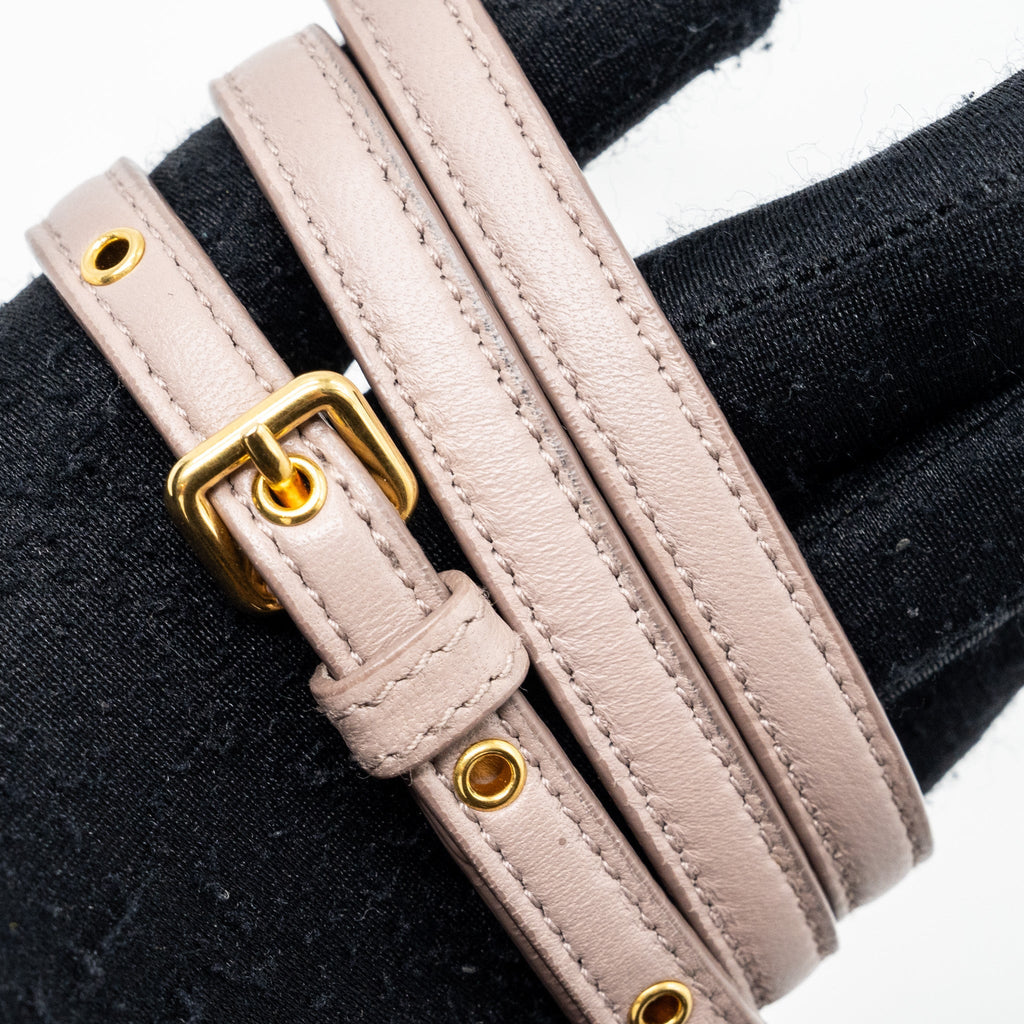 MIU MIU CAMERA CROSSBODY BAG NAPPA DUSTY PINK GHW