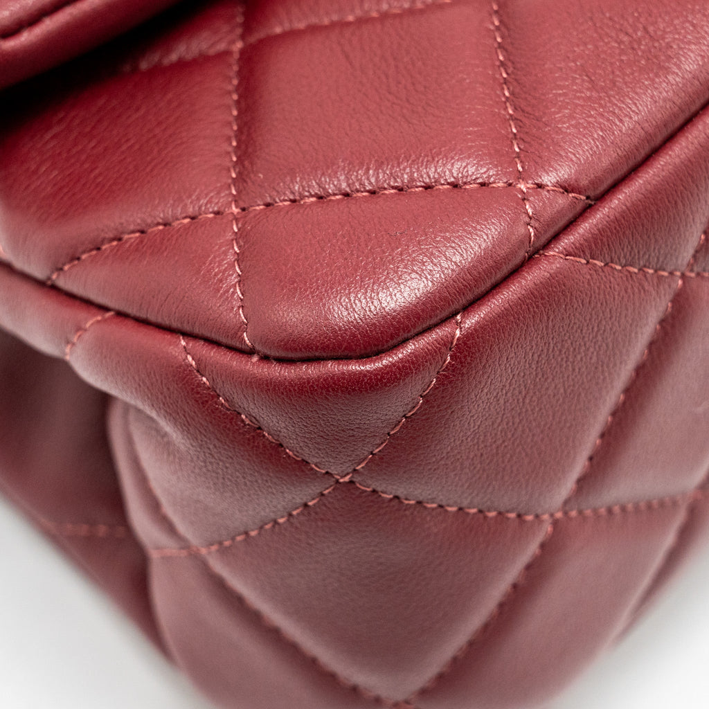 CHANEL LADY HANDLE BAG LAMBSKIN BURGUNDY GHW (MICROCHIP)