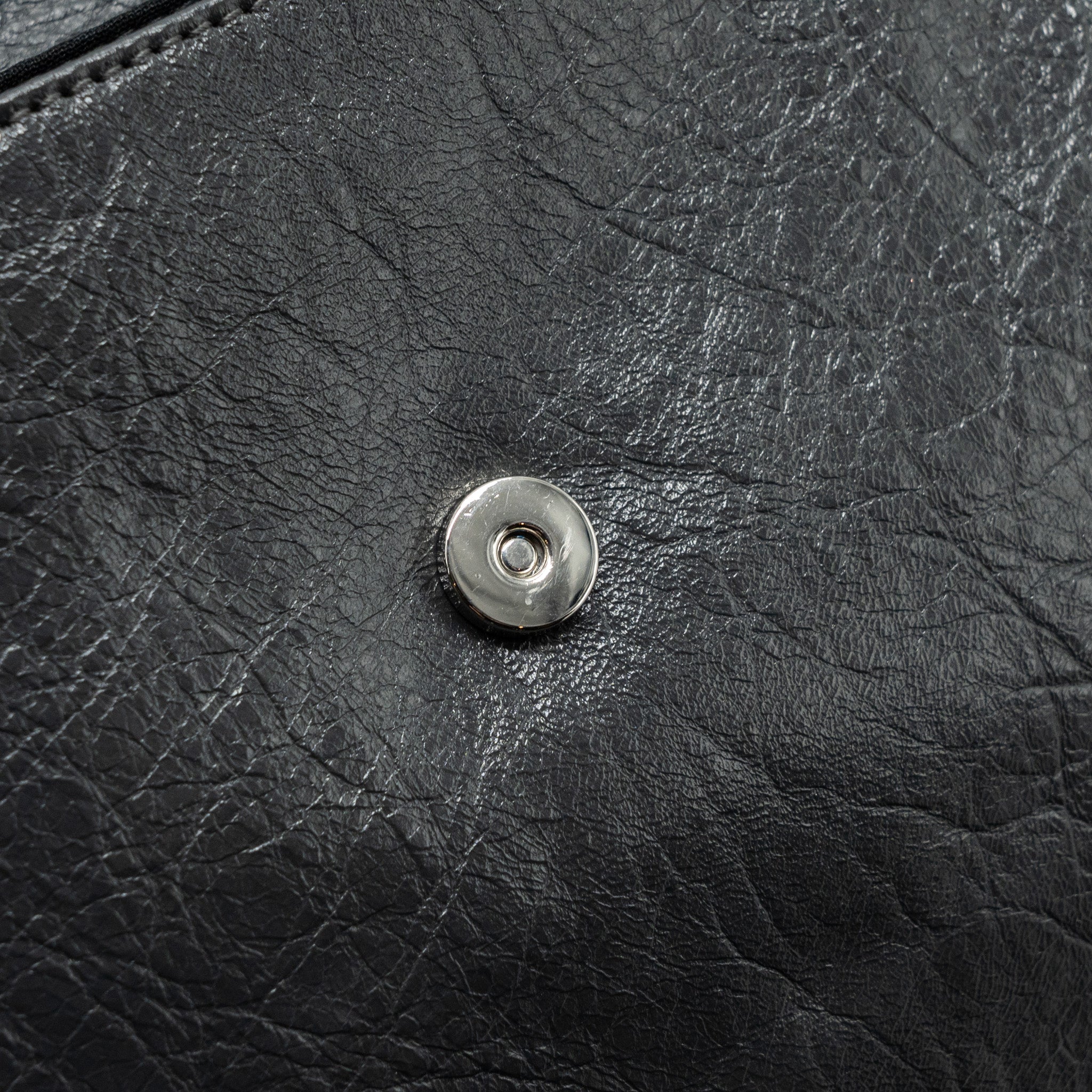 BALENCIAGA CITY FOLD CLUTCH/ SHOULDER BAG DARK GREY SHW