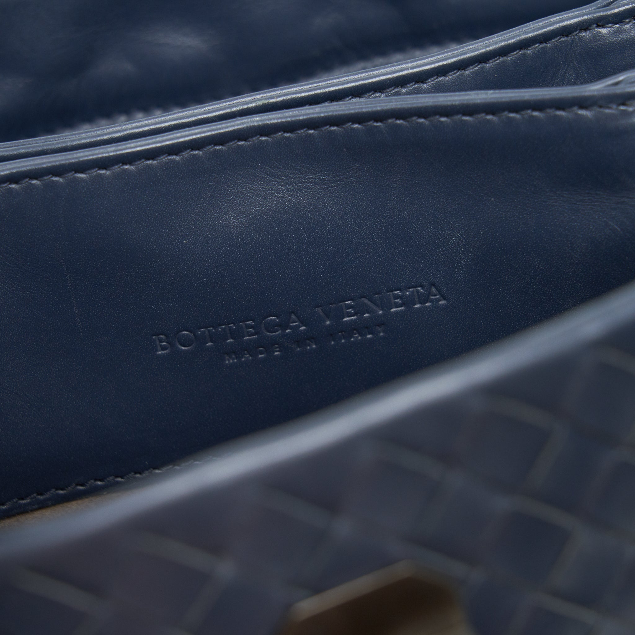 BOTTEGA VENETA MINI ROMA BLUE CALFSKIN BAG