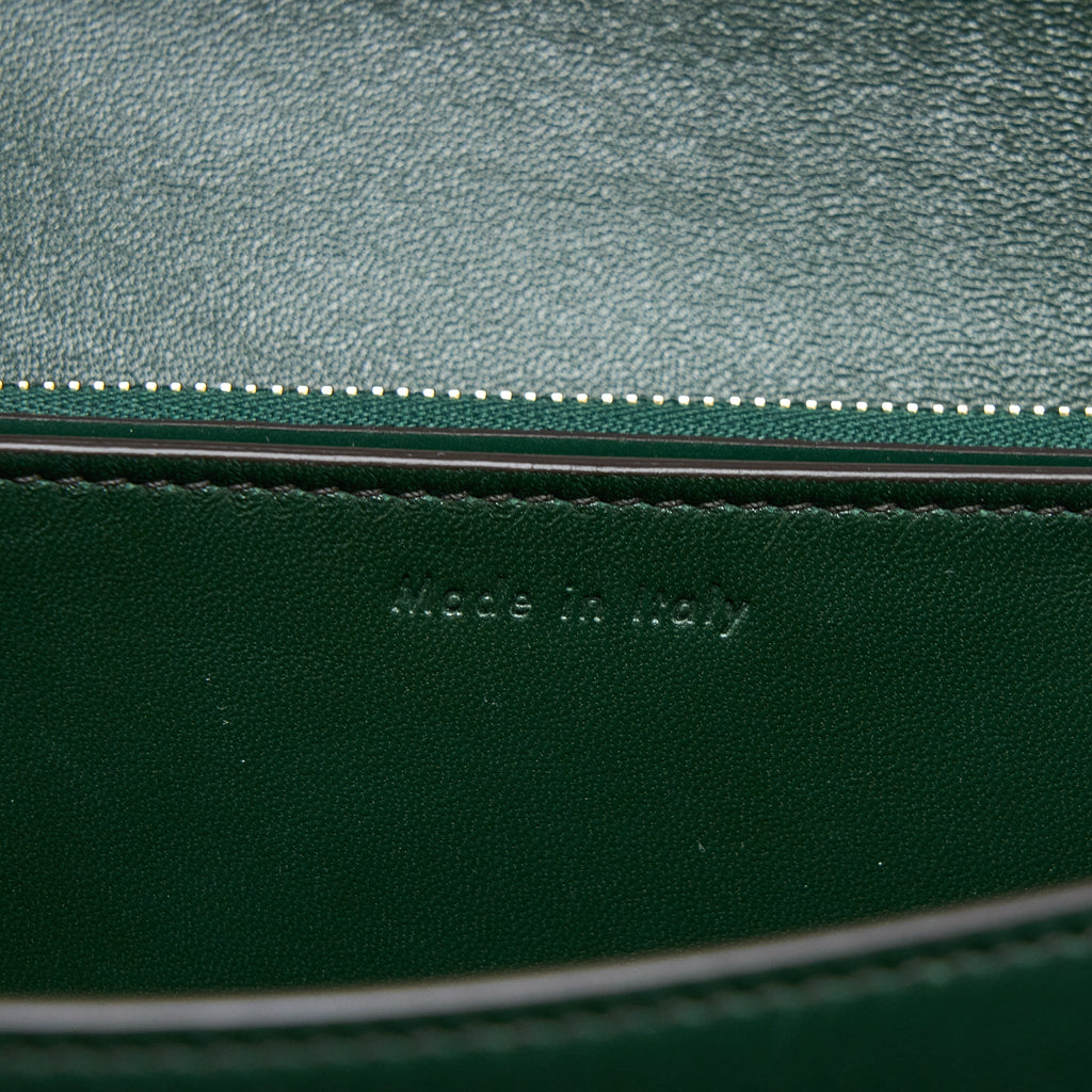 CELINE MEDIUM CLASSIC BOX BAG CALFSKIN GREEN GHW