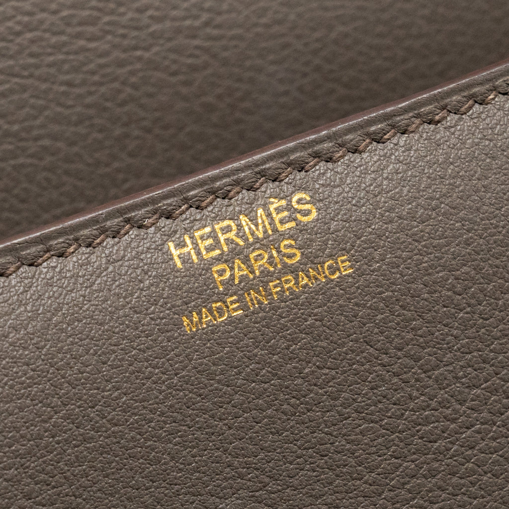HERMES CHERCHE-MIDI SHOULDER BAG 8F GRIS ETAIN GHW