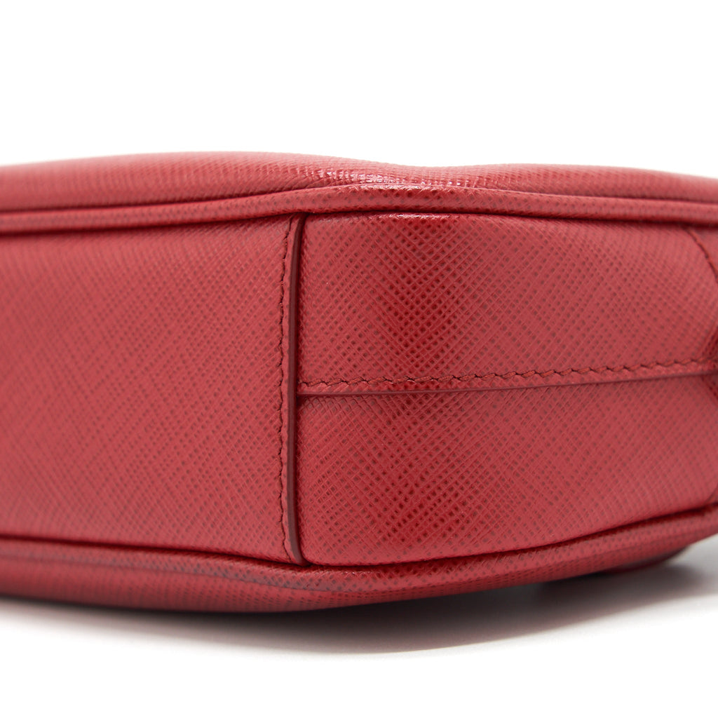 PRADA CROSSBODY/BELT BAG SAFFIANO RED GHW