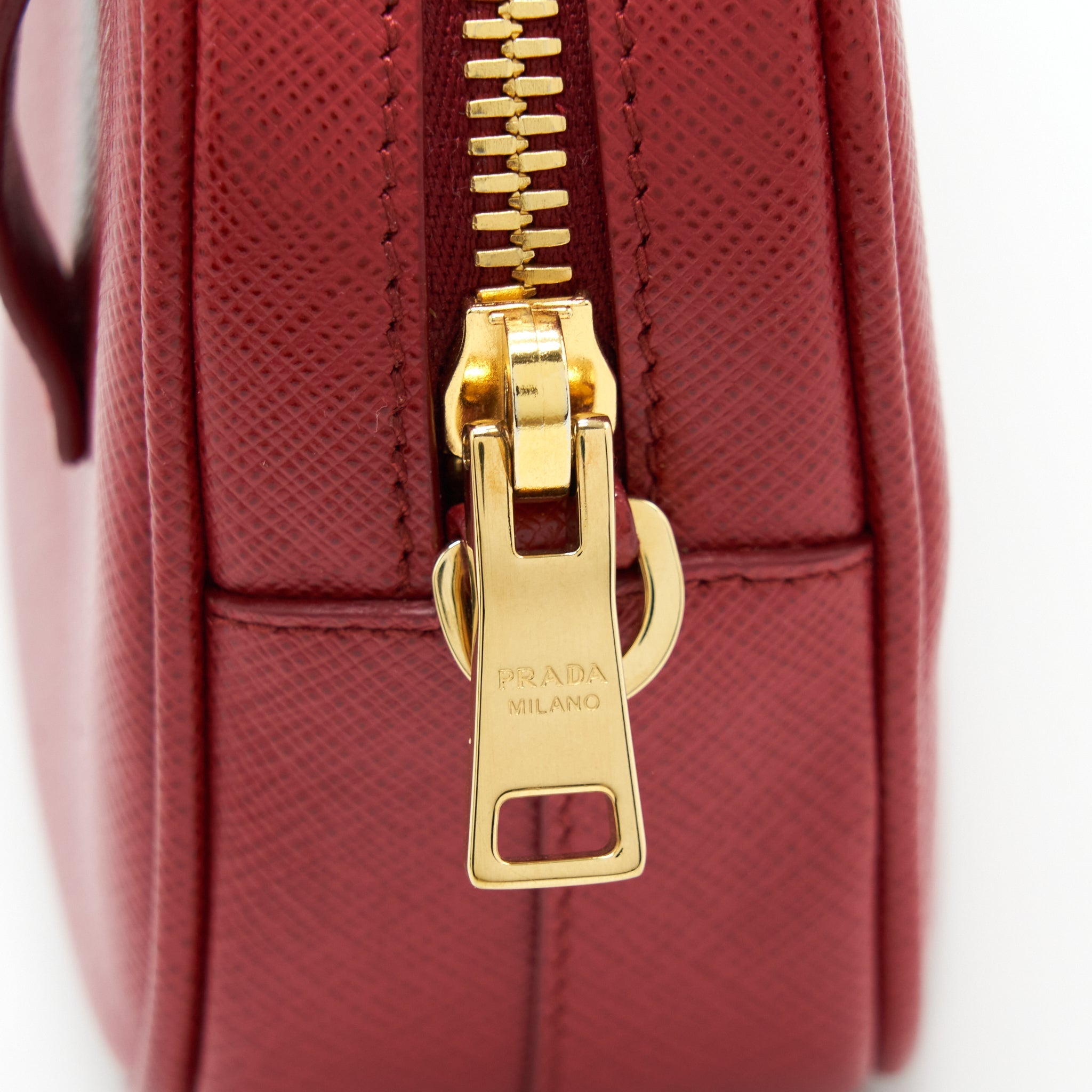 PRADA CROSSBODY/BELT BAG SAFFIANO RED GHW