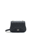 CHANEL QUILTED FLAP CROSSBODY BAG BLACK RUTHENIUM HARDWARE