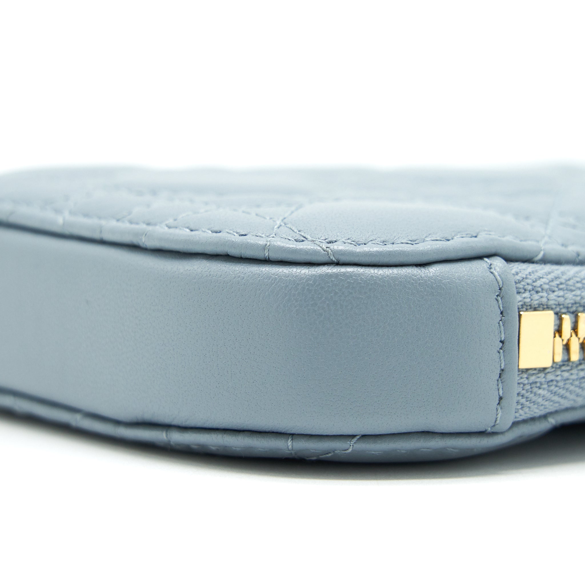 DIOR LADY DIOR TECH HOLDER LAMBSKIN BLUE