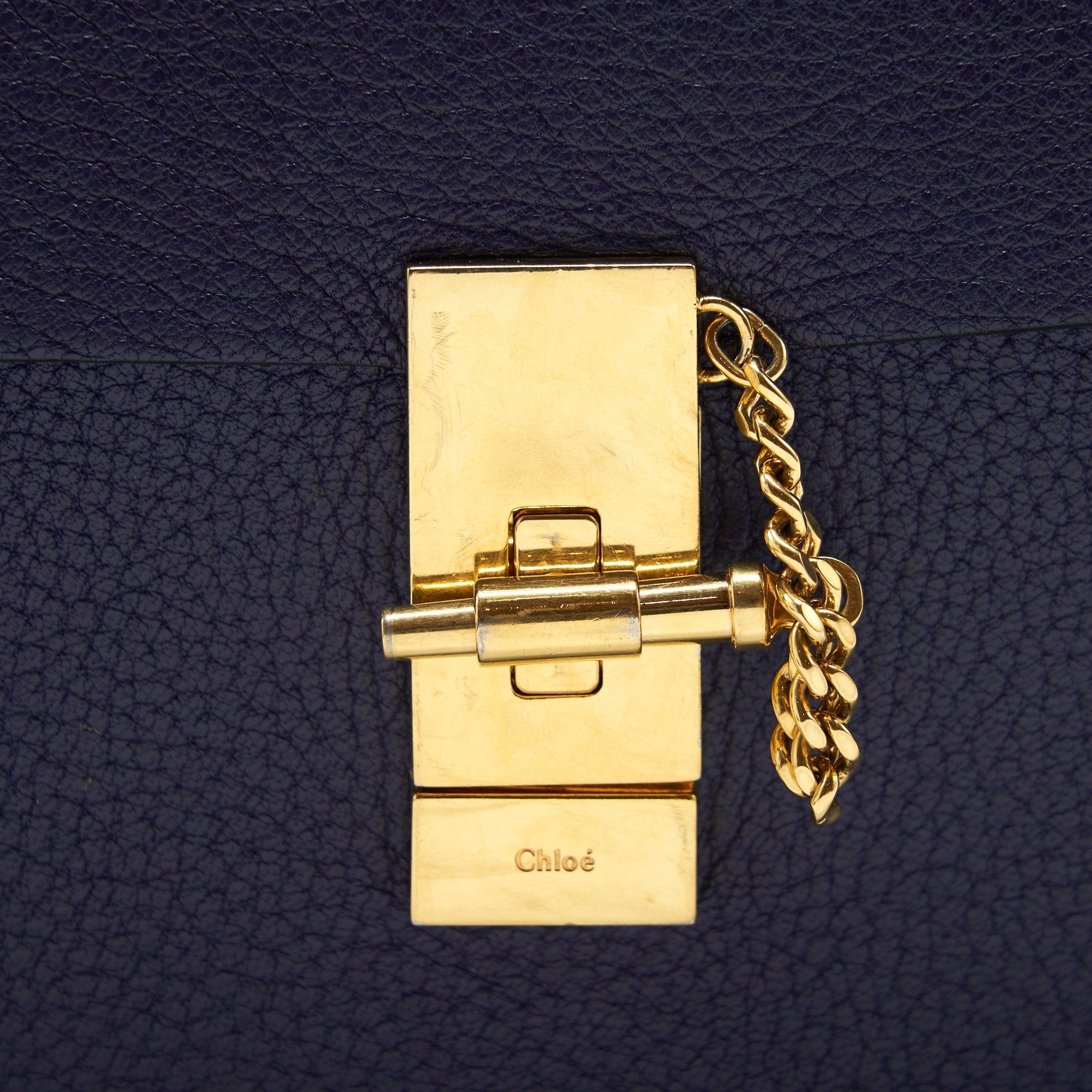 CHLOE DREW BAG DARK BLUE GHW
