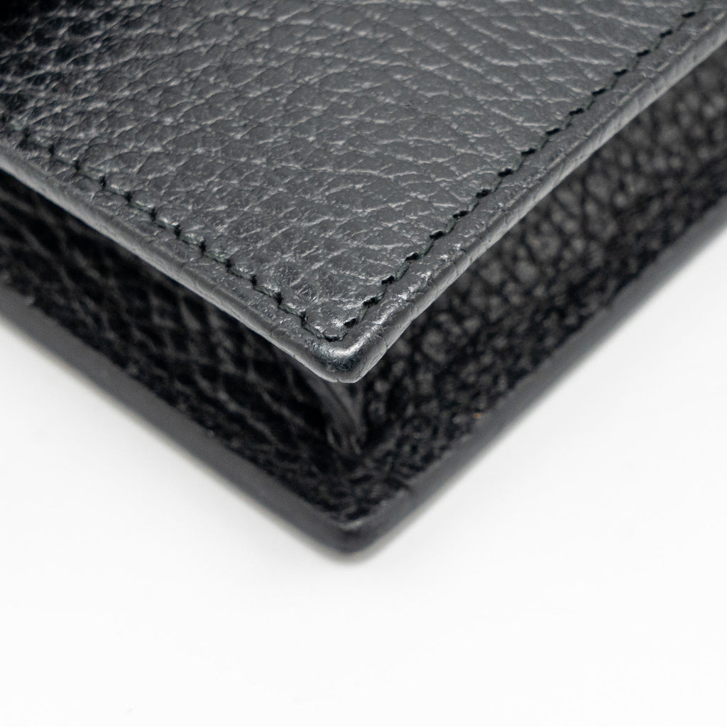 GUCCI INTERLOCKING CHAIN WALLET CALFSKIN BLACK GHW