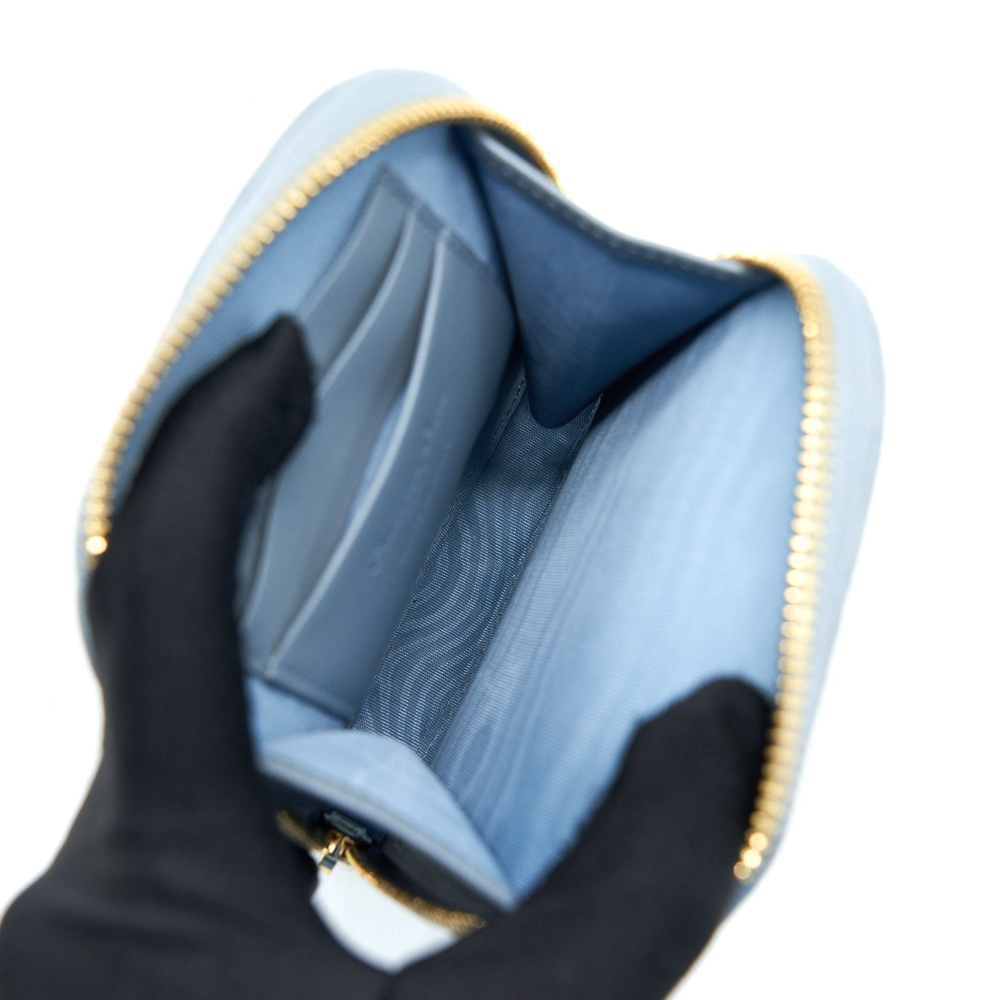 DIOR LADY DIOR TECH HOLDER LAMBSKIN BLUE