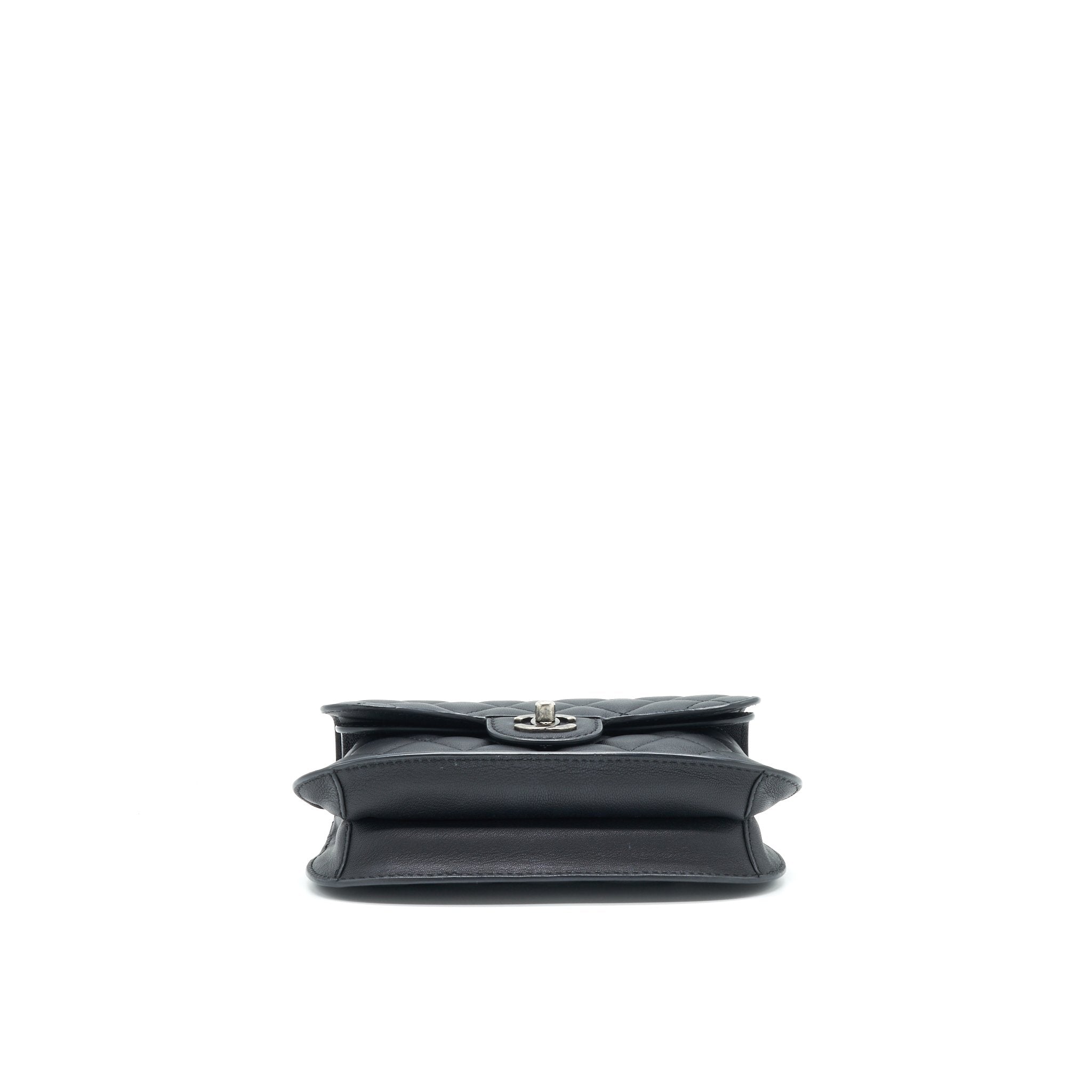 CHANEL QUILTED FLAP CROSSBODY BAG BLACK RUTHENIUM HARDWARE