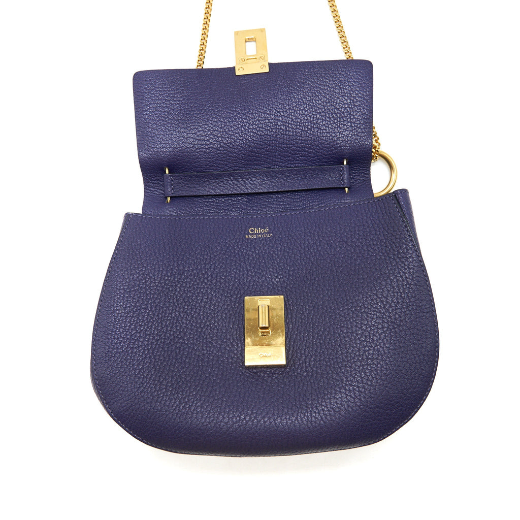 CHLOE DREW BAG DARK BLUE GHW