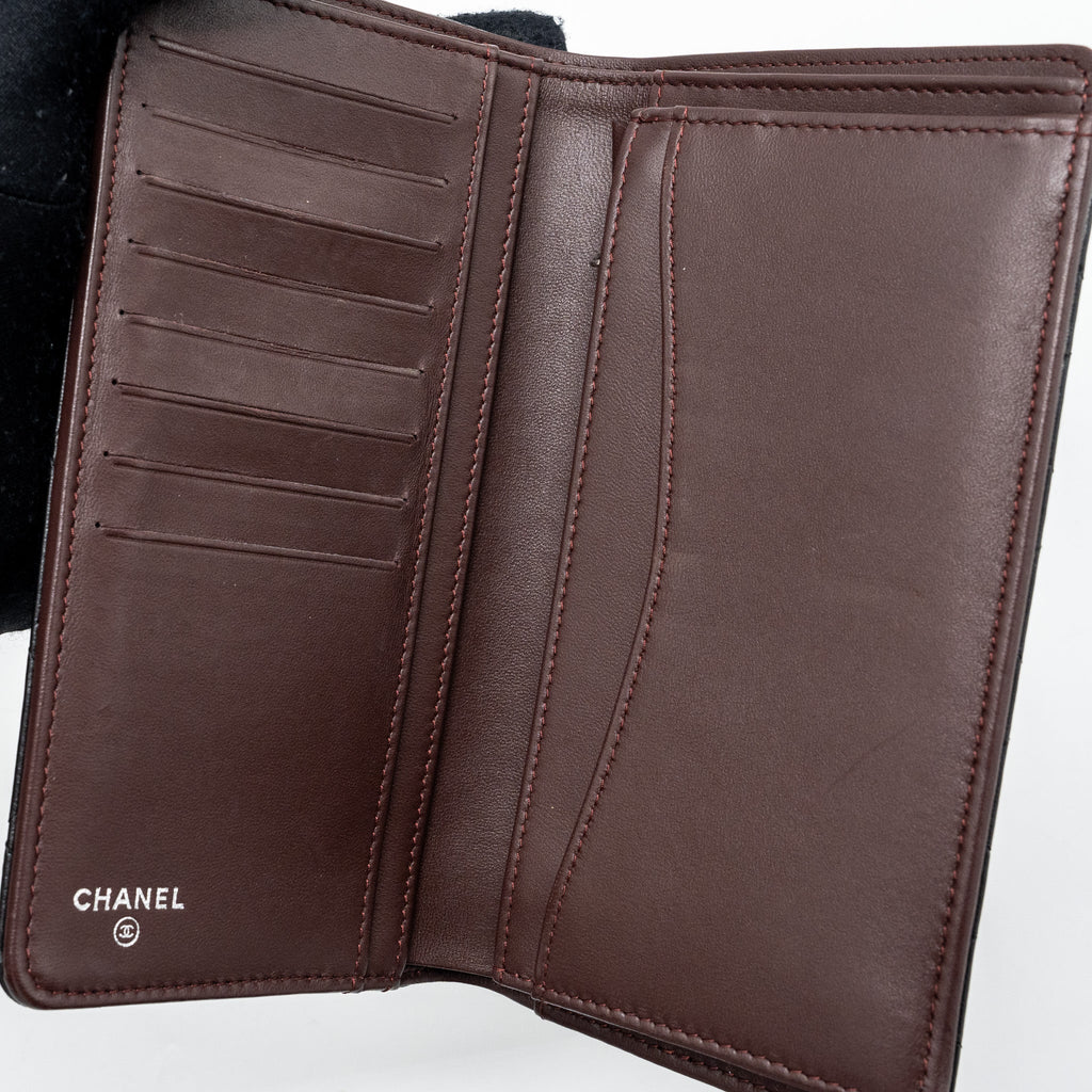 CHANEL LONG WALLET LAMBSKIN BLACK SHW