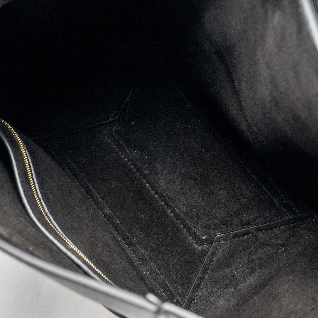 CELINE SANGLE BUCKET BAG GRAINED CALFSKIN BLACK GHW