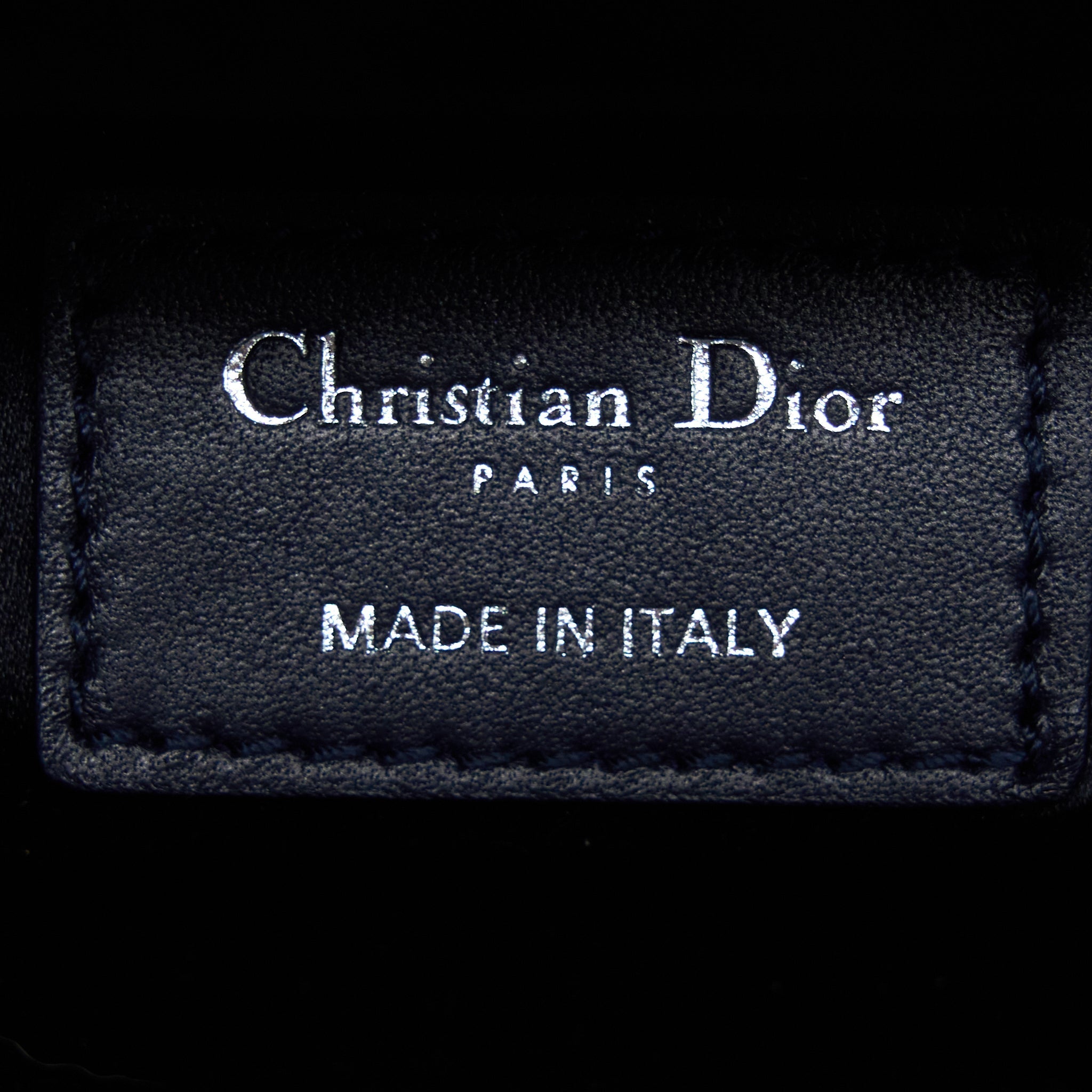 DIOR MINI LADY DIOR STAIN CRYSTAL CANNAGE DARK BLUE SHW
