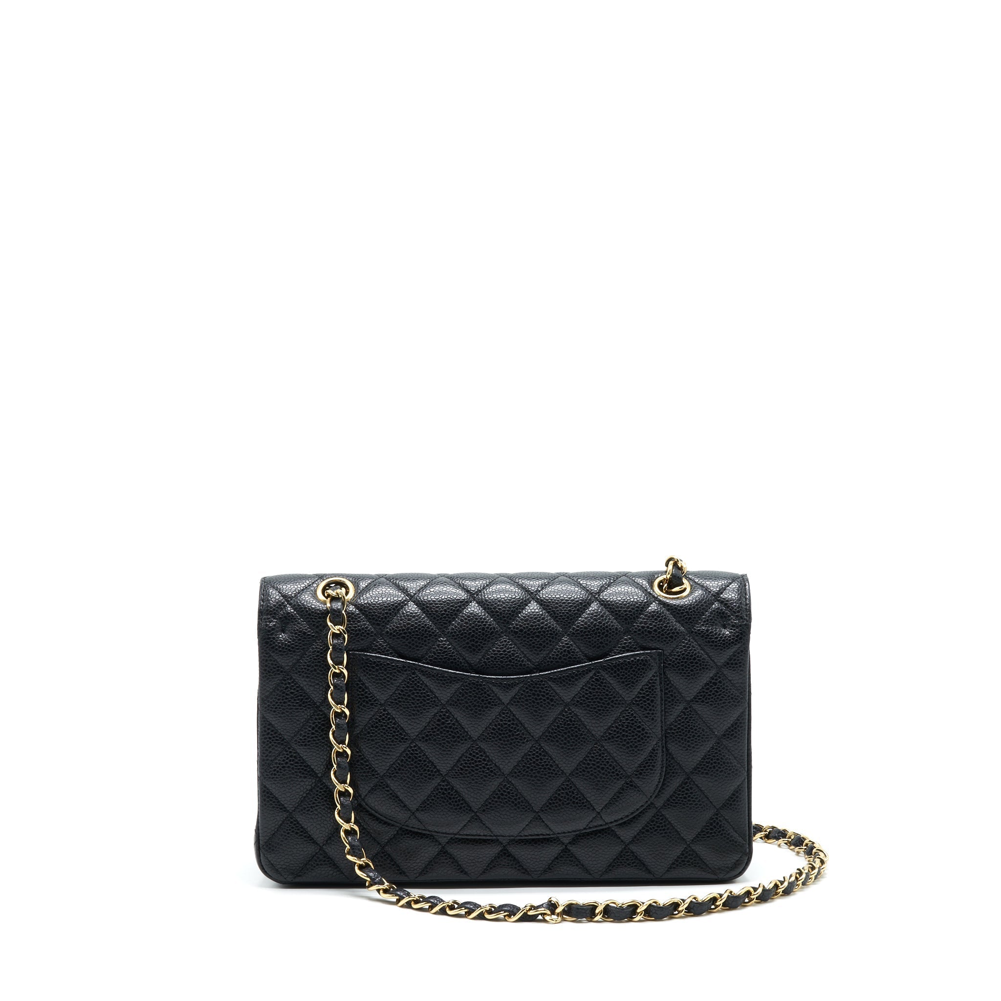 CHANEL CLASSIC DOUBLE FLAP MEDIUM 25CM CAVIAR BLACK GHW