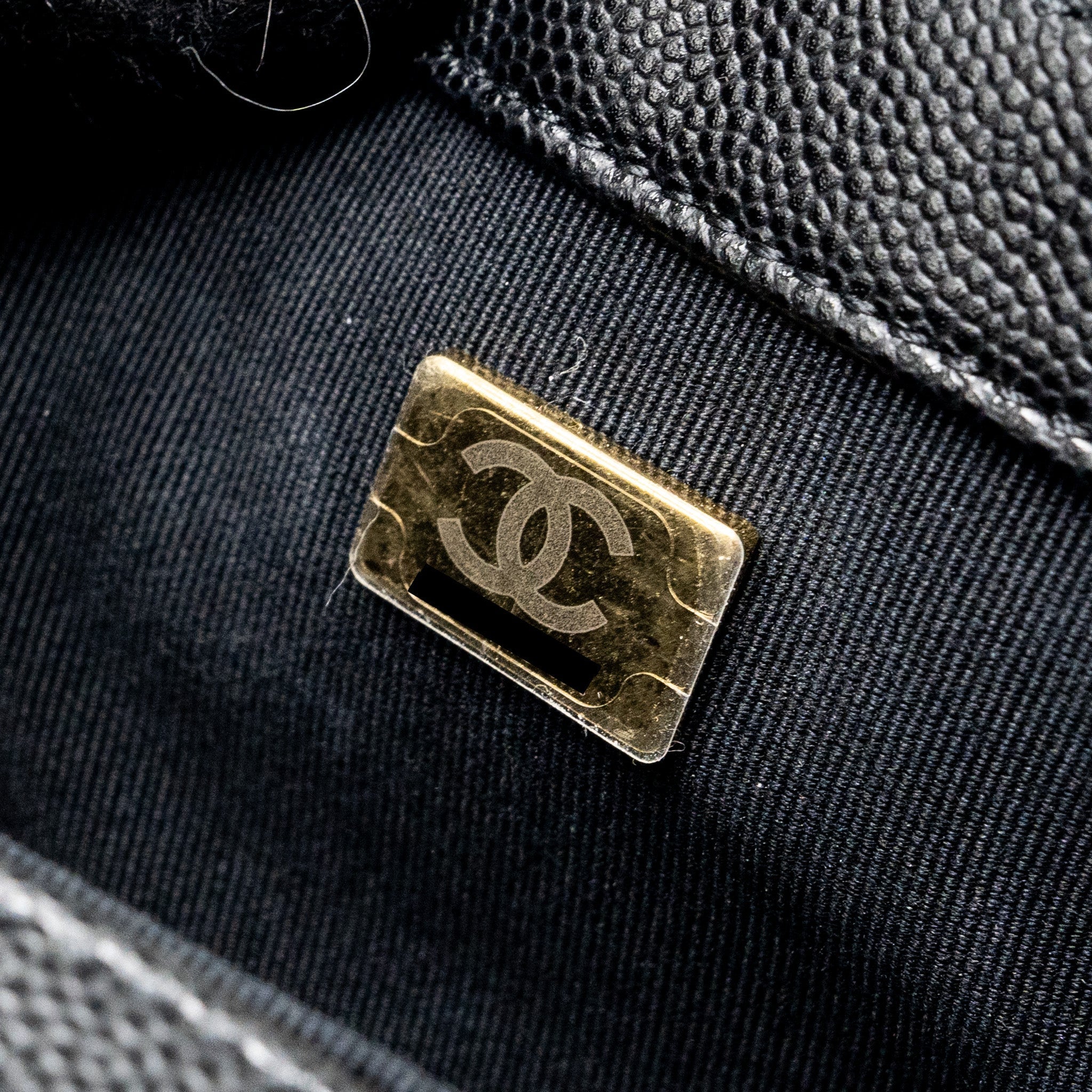 CHANEL SMALL BOY BAG CAVIAR BLACK GHW(MICROCHIP)