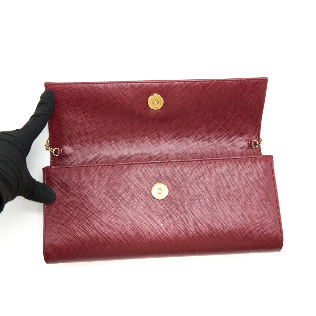 SALVATORE FERRAGAMO RIBBON SHOULDER BAG DARK RED LGHW