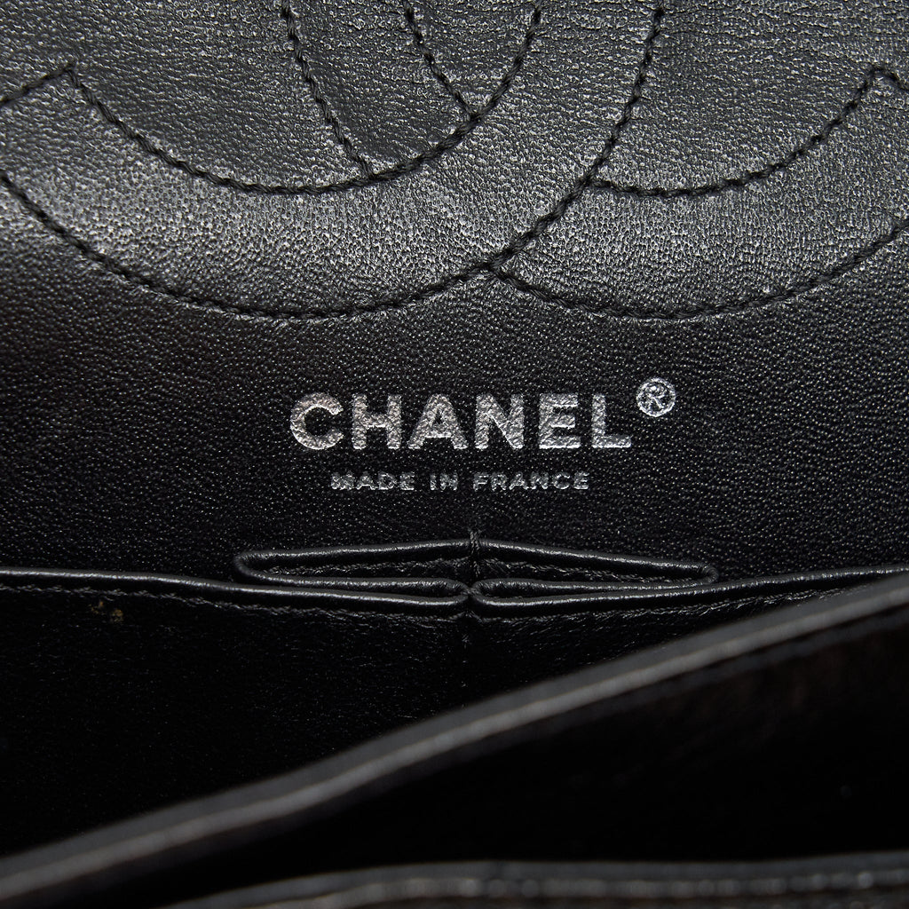 CHANEL 2.55 226 REISSUE DOUBLE FLAP BAG CALFSKIN BLACK SHW