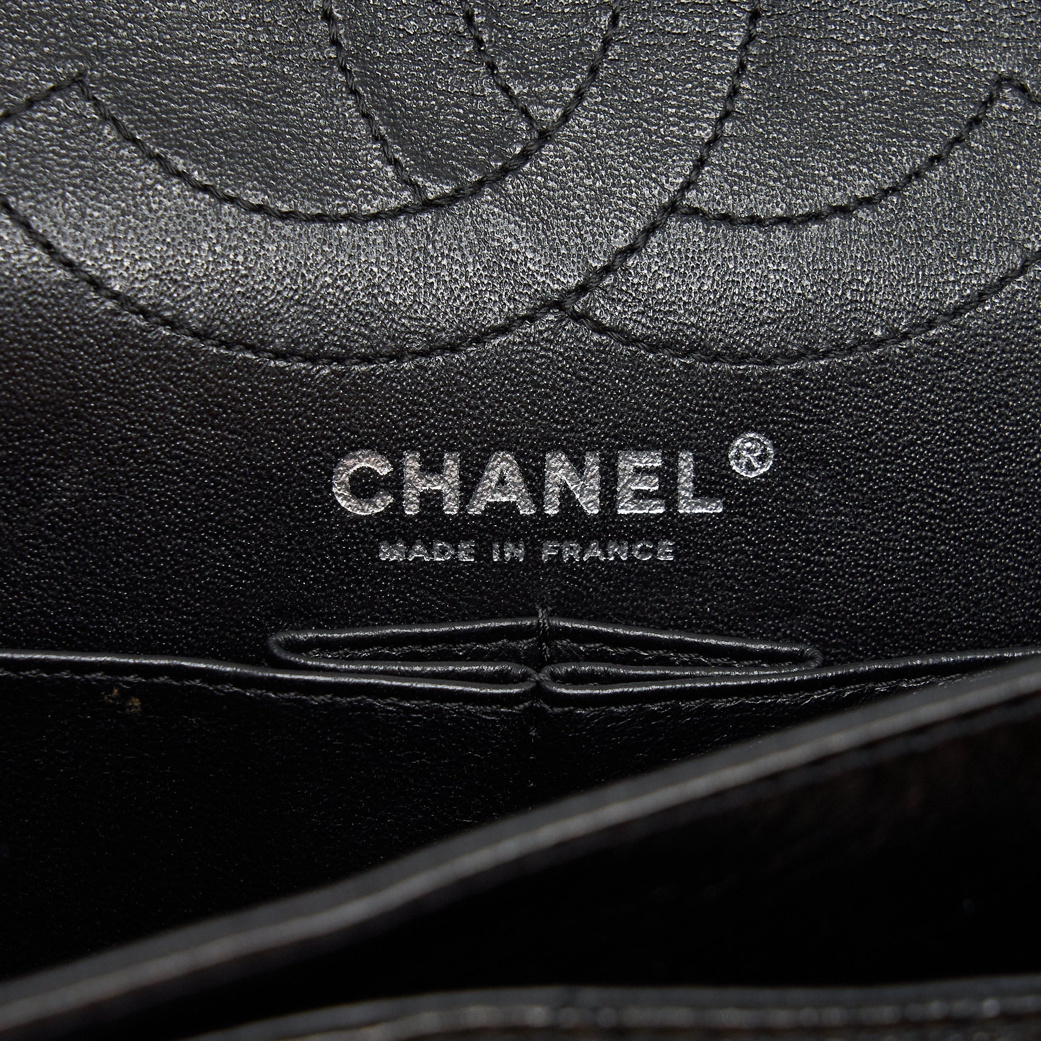 CHANEL 2.55 226 REISSUE DOUBLE FLAP BAG CALFSKIN BLACK SHW