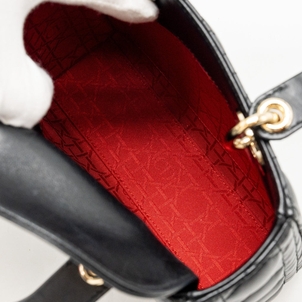 DIOR MY ABC SMALL LADY DIOR LAMBSKIN BLACK LGHW