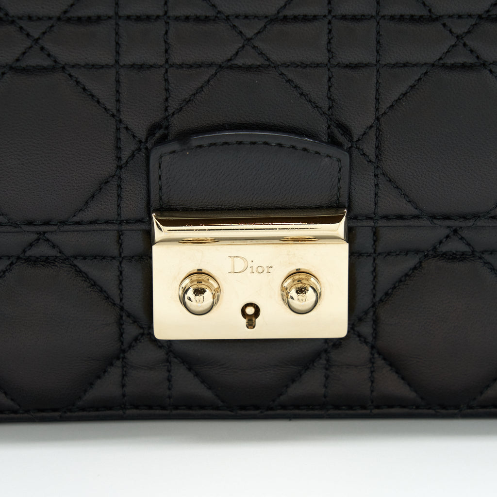 DIOR MISS DIOR MINI CROSSBODY CHAIN BAG LAMBSKIN BLACK LGHW