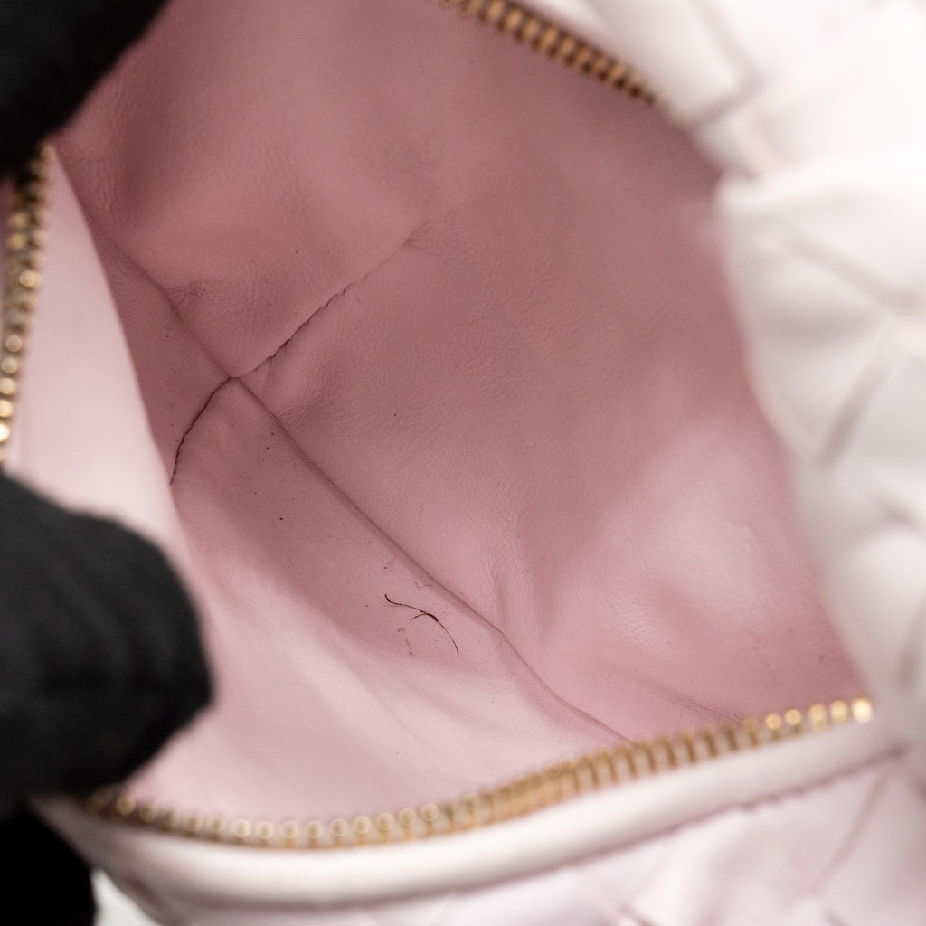 BOTTEGA VENETA MINI JODIE LAMBSKIN LIGHT PINK GHW