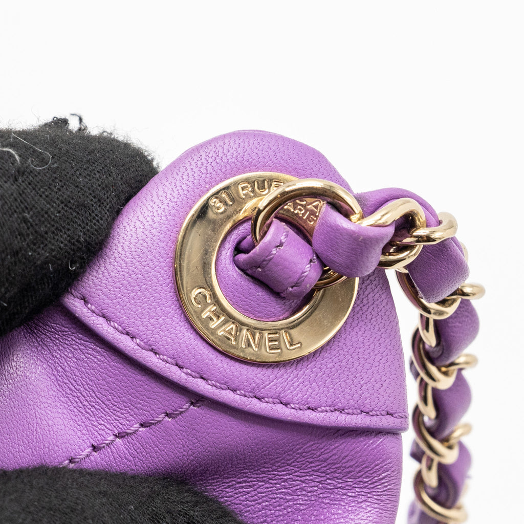 CHANEL BELT BAG LAMBSKIN PURPLE LGHW