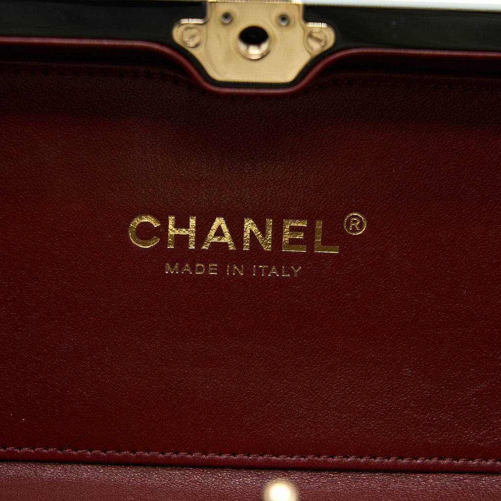 CHANEL VOTEZ COCO EVENING CLUTCH WITH CHAIN BLACK LGHW