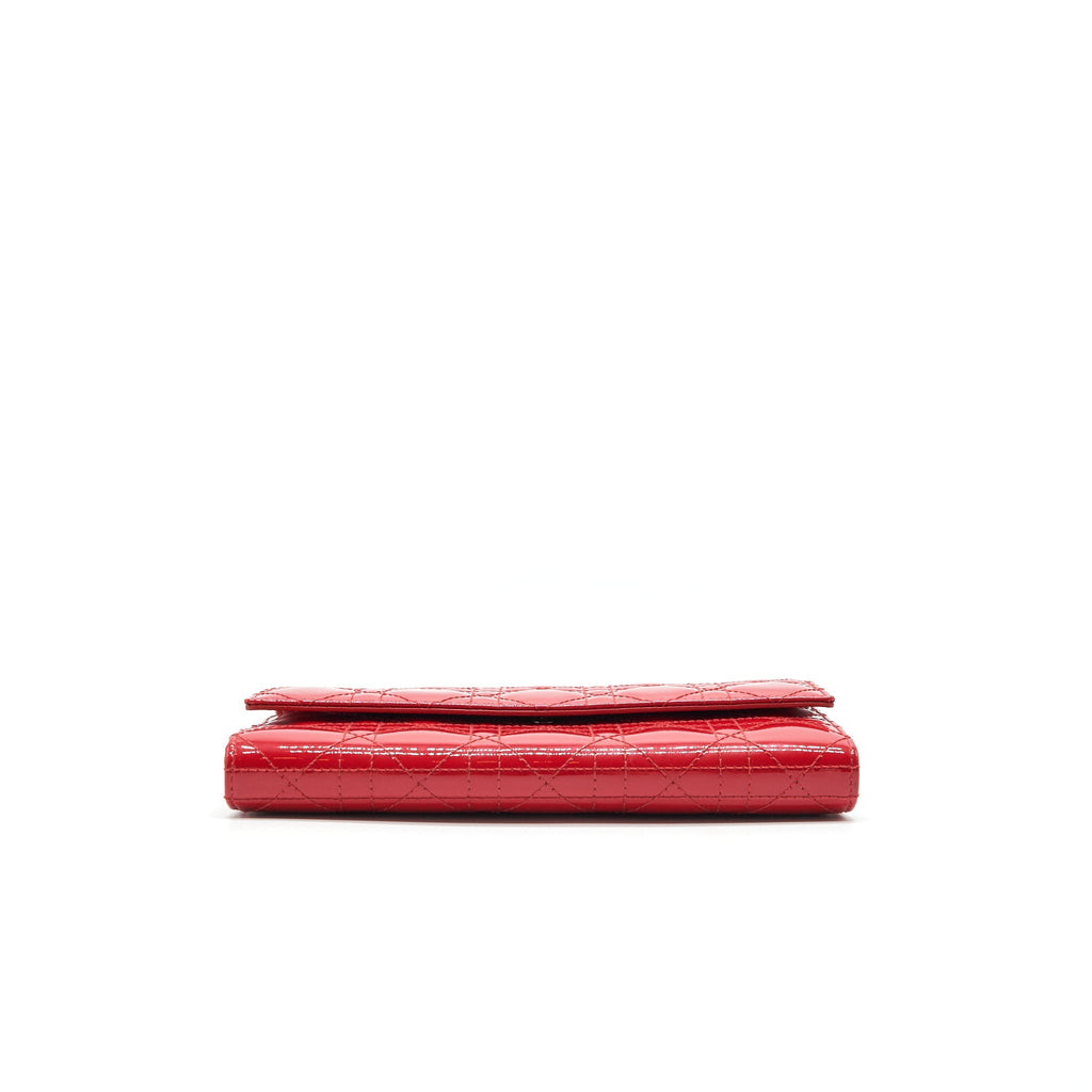 DIOR LADY DIOR WALLET ON CHAIN RED LGHW