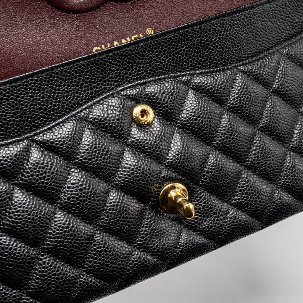 CHANEL MEDIUM CLASSIC DOUBLE FLAP BAG CAVIAR BLACK GHW