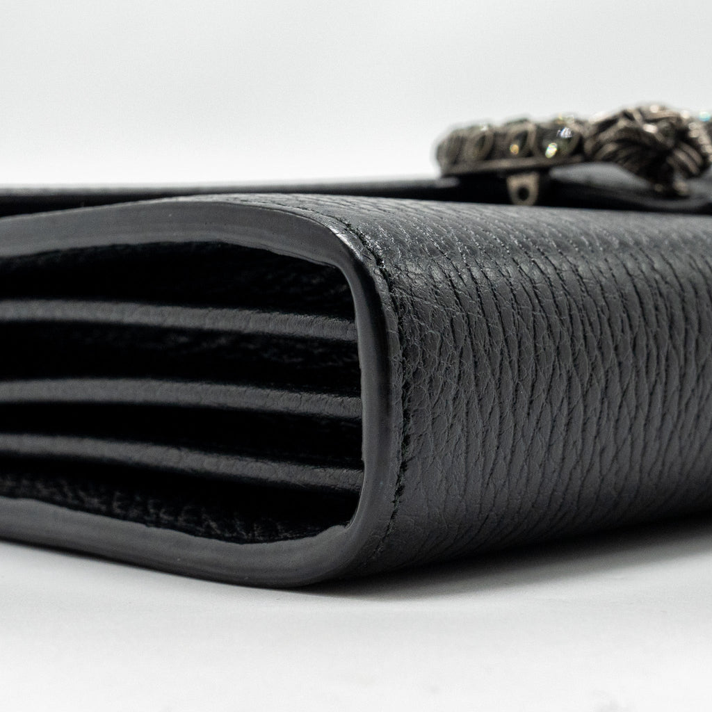 GUCCI DIONYSUS WALLET ON CHAIN CALFSKIN BLACK SHW