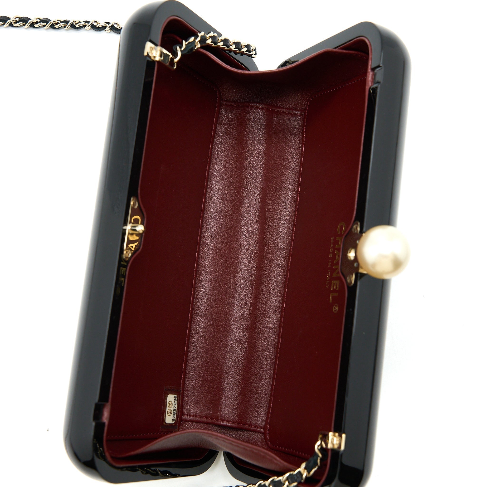 CHANEL VOTEZ COCO EVENING CLUTCH WITH CHAIN BLACK LGHW
