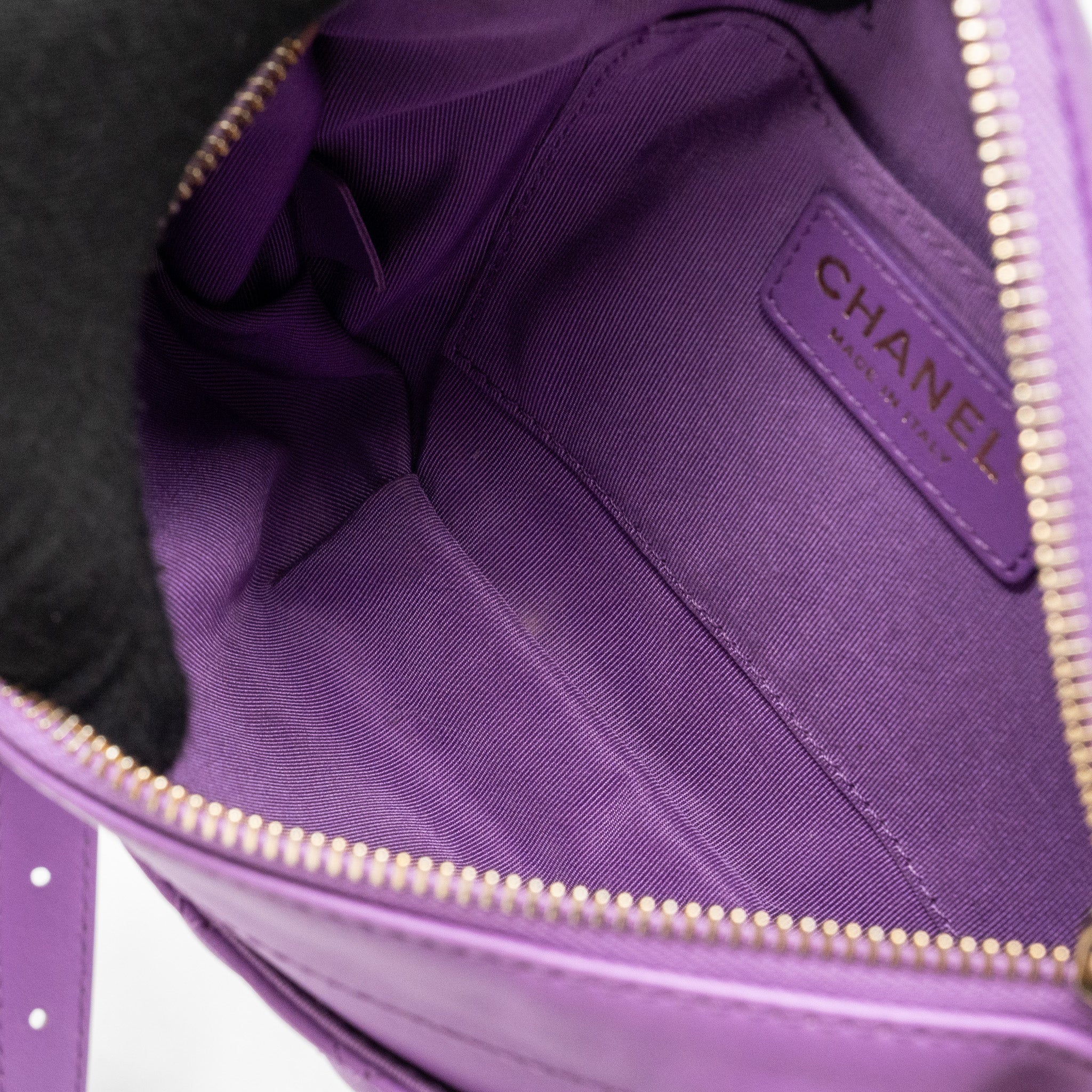 CHANEL BELT BAG LAMBSKIN PURPLE LGHW