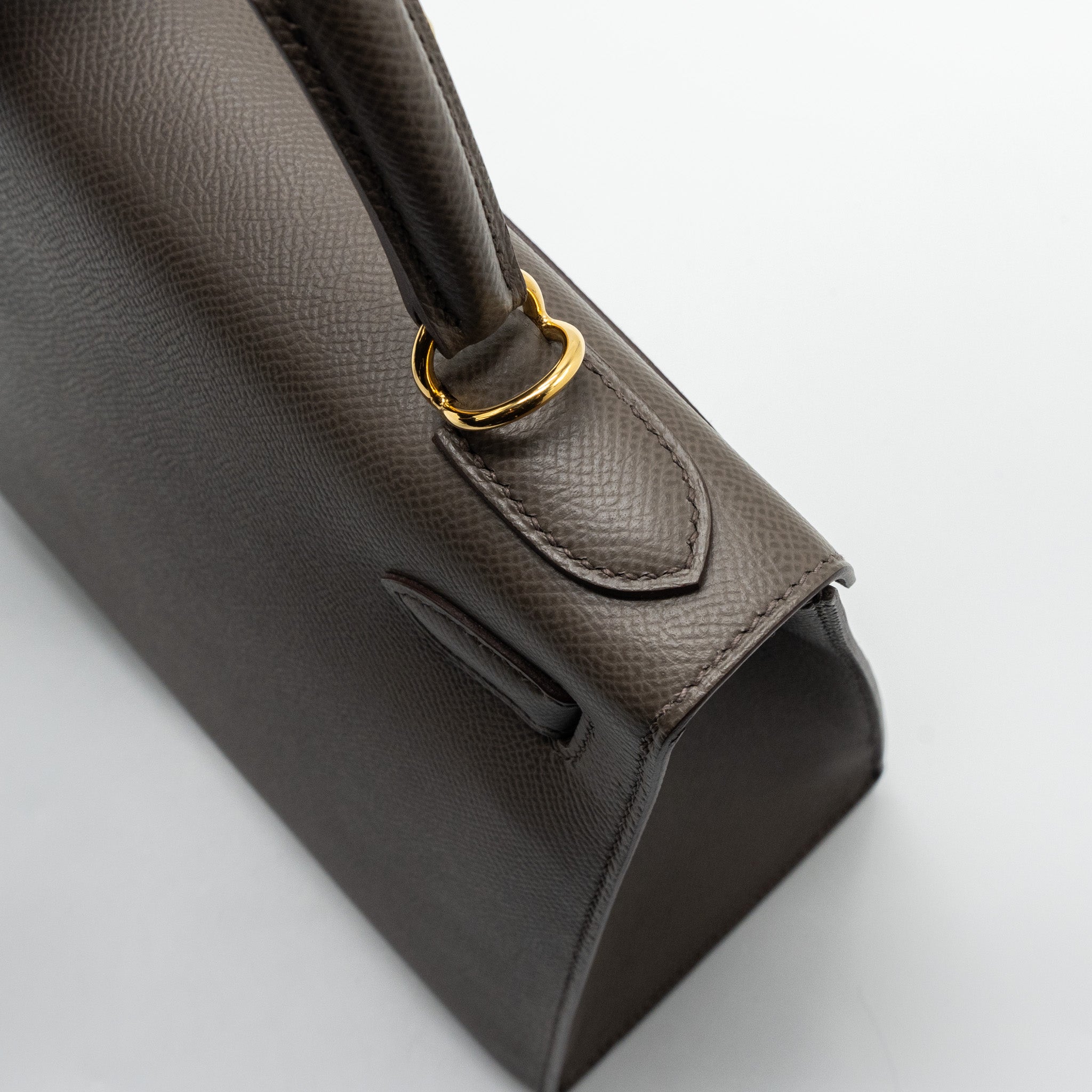HERMES KELLY28 SELLIER EPSOM GRIS ETAIN GHW