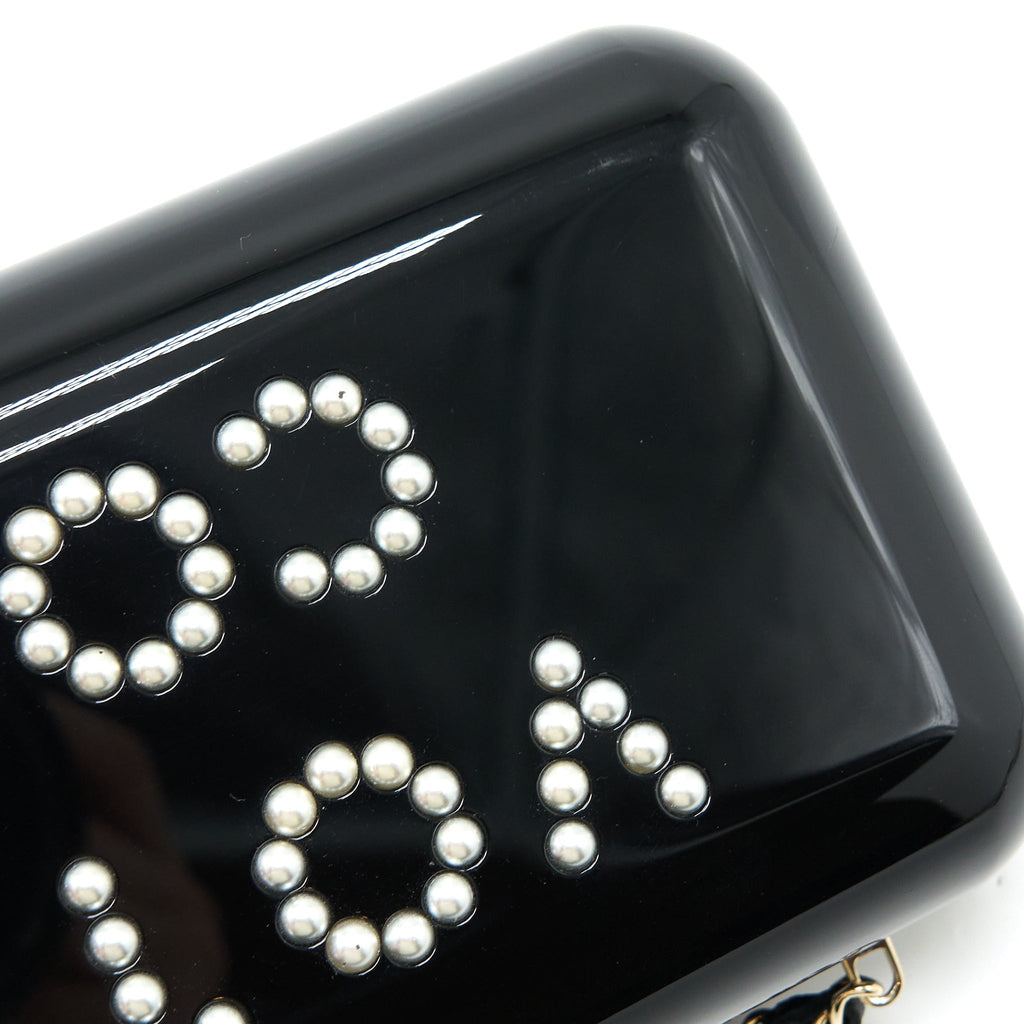 CHANEL VOTEZ COCO EVENING CLUTCH WITH CHAIN BLACK LGHW